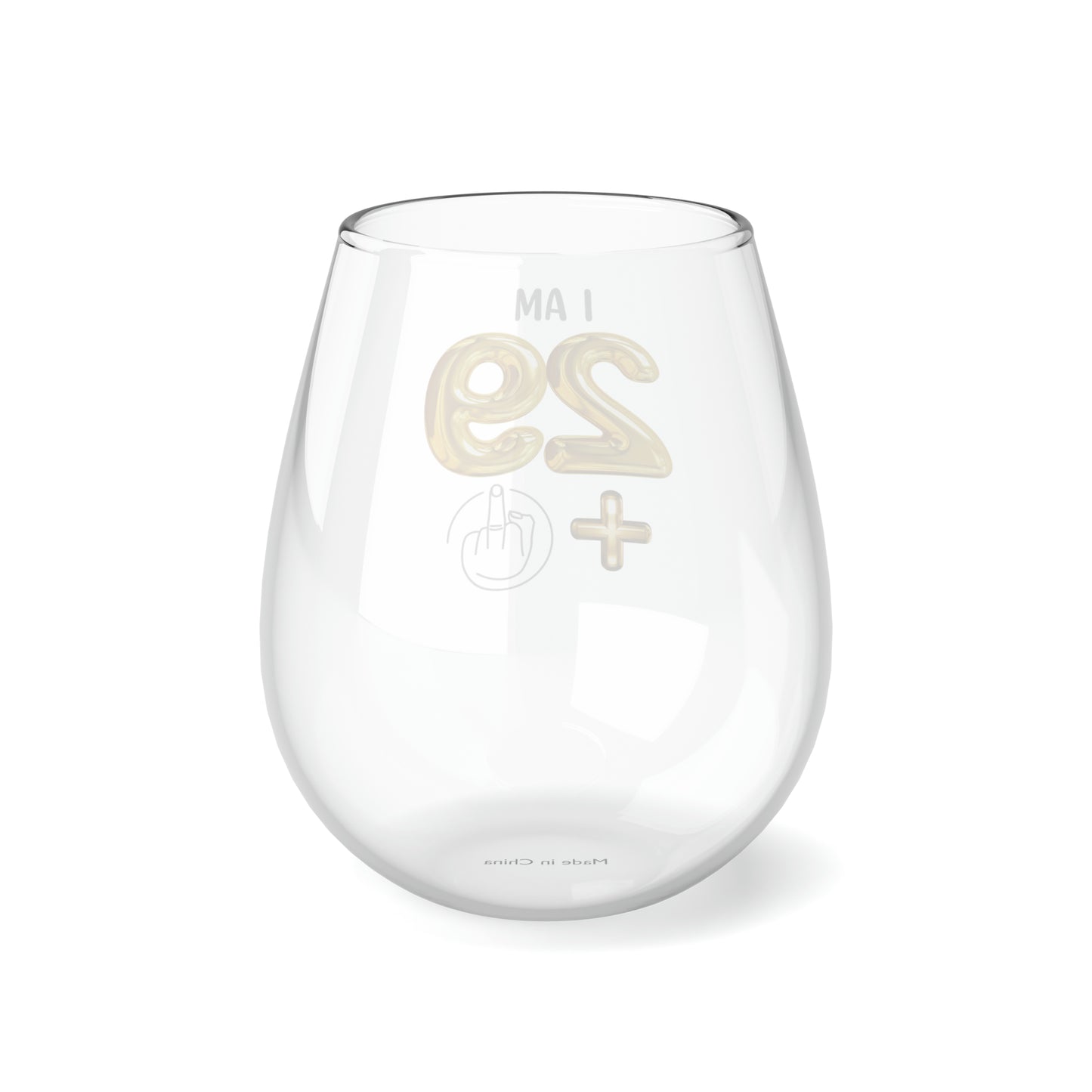 30th Birthday Wine Glass, I'm 29 + Middle Finger 30th Stemless Wine Glass, 30th Birthday Party Glass Tumbler Gift