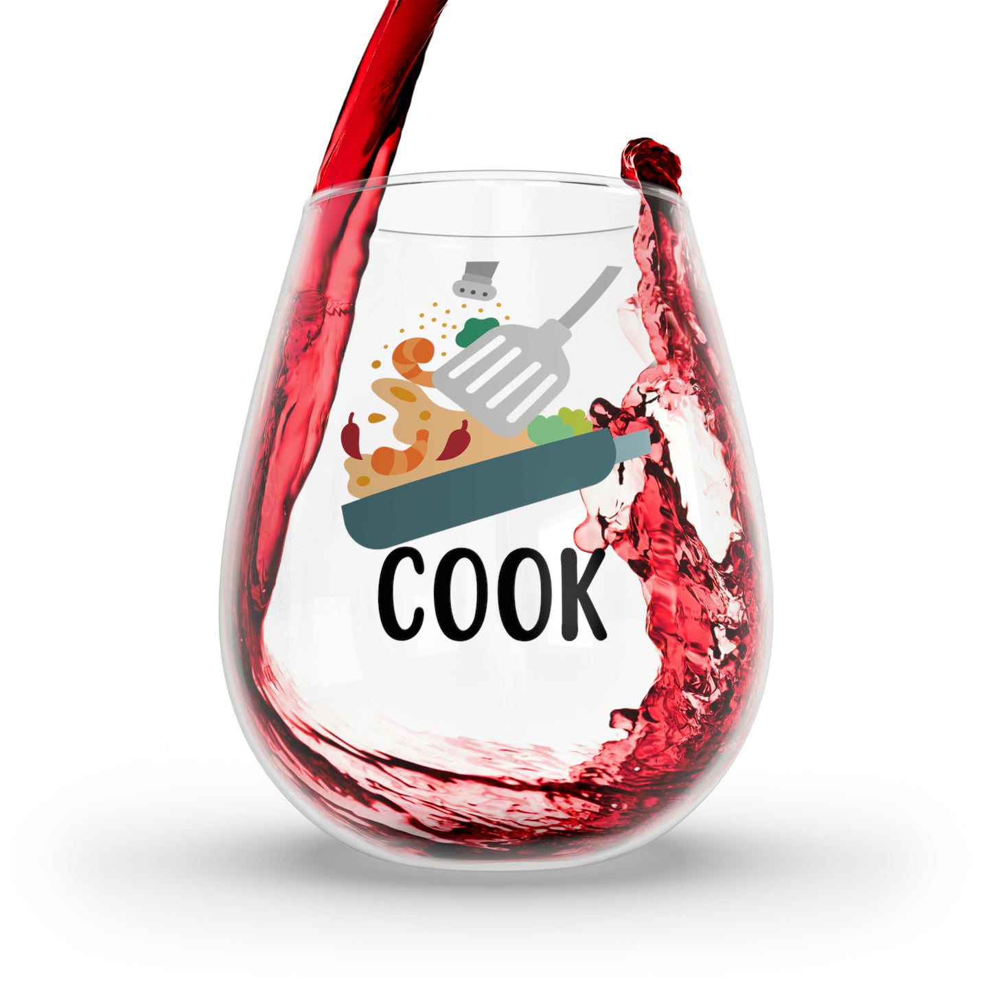 Cook Wine Glass, Cook Gift, Chef Wine Glass, Cook Stemless Wine Glass, Cooking Wine Glass, Profession Wine Glass, Hobbies Gift For Cook