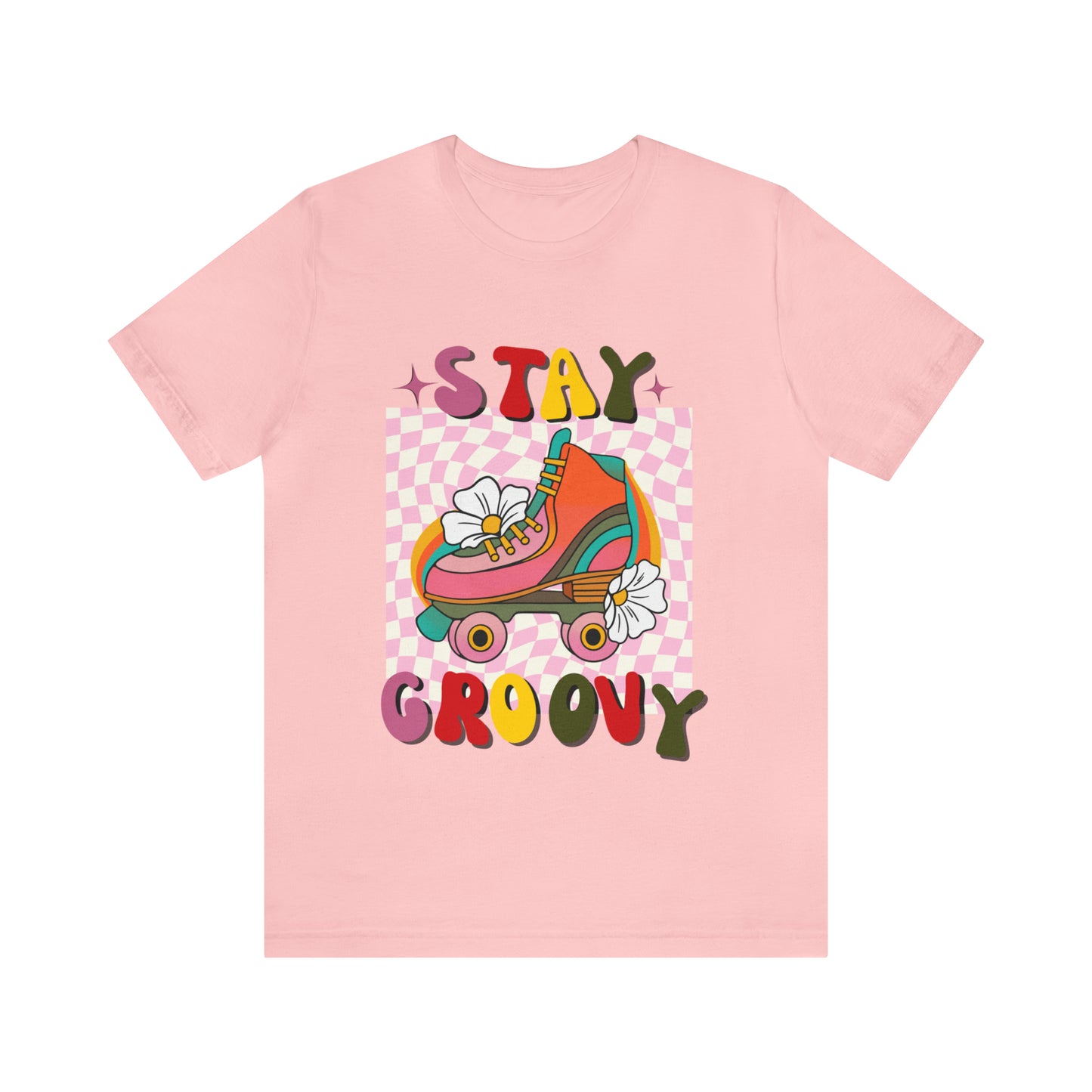 Roller Skate T-Shirt, 80's & 70's Retro Stay Groovy Shirt, Roller-Skate Shirt, Retro Roller Skating Tee