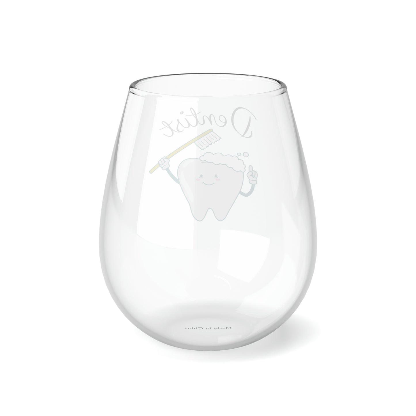 Dentist Wine Glass, Tooth & Toothbrush Dentist Stemless Wine Glass, Gift For Dentist, Dentist Gifts, Dentist Glass, Thank You Dentist Gift