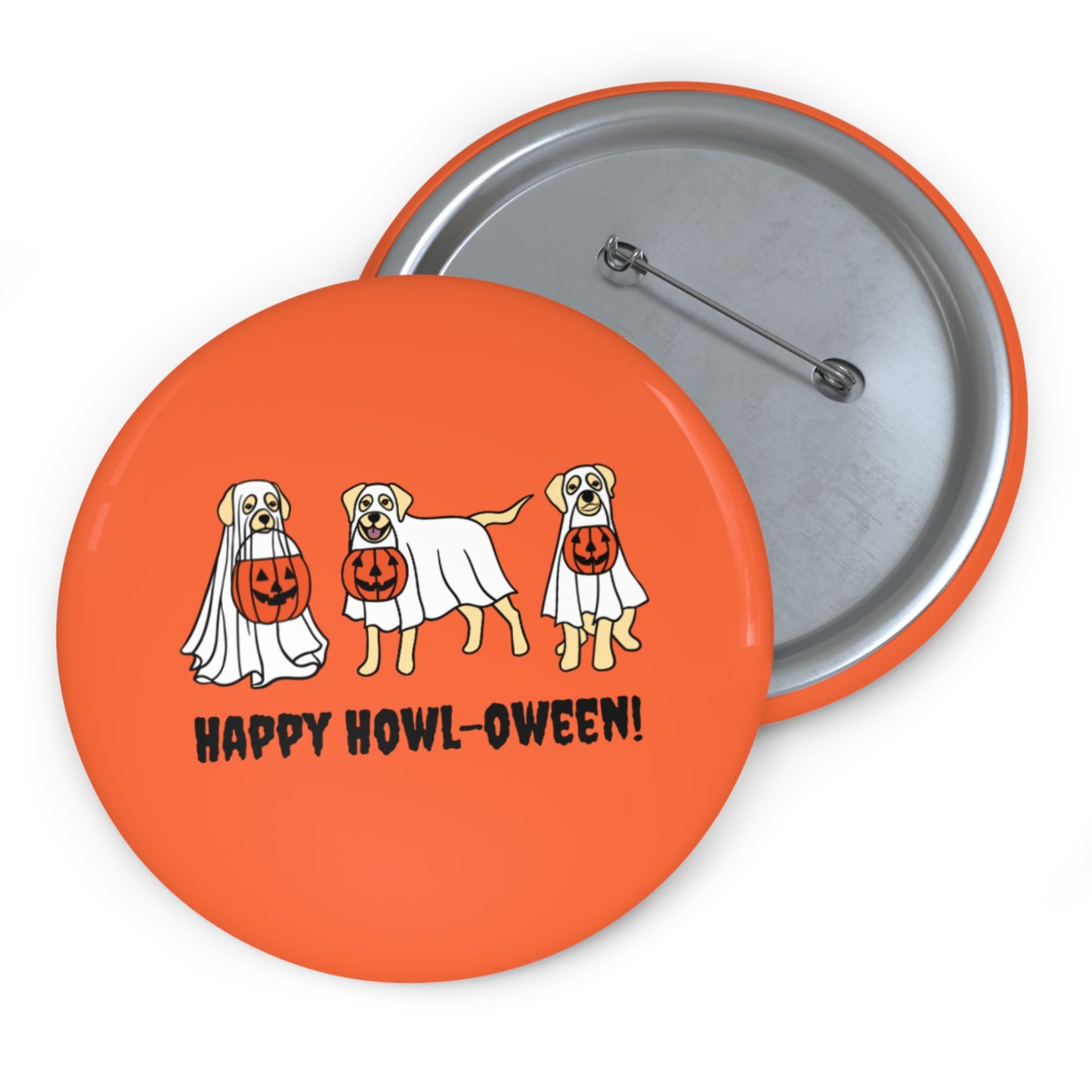 Halloween Labrador Pin, Labrador Dressed As Ghost Pin, With Jack O Lantern Pin, Ladrador Mom Gifts, Halloween Pinback Button, Labrador Pin