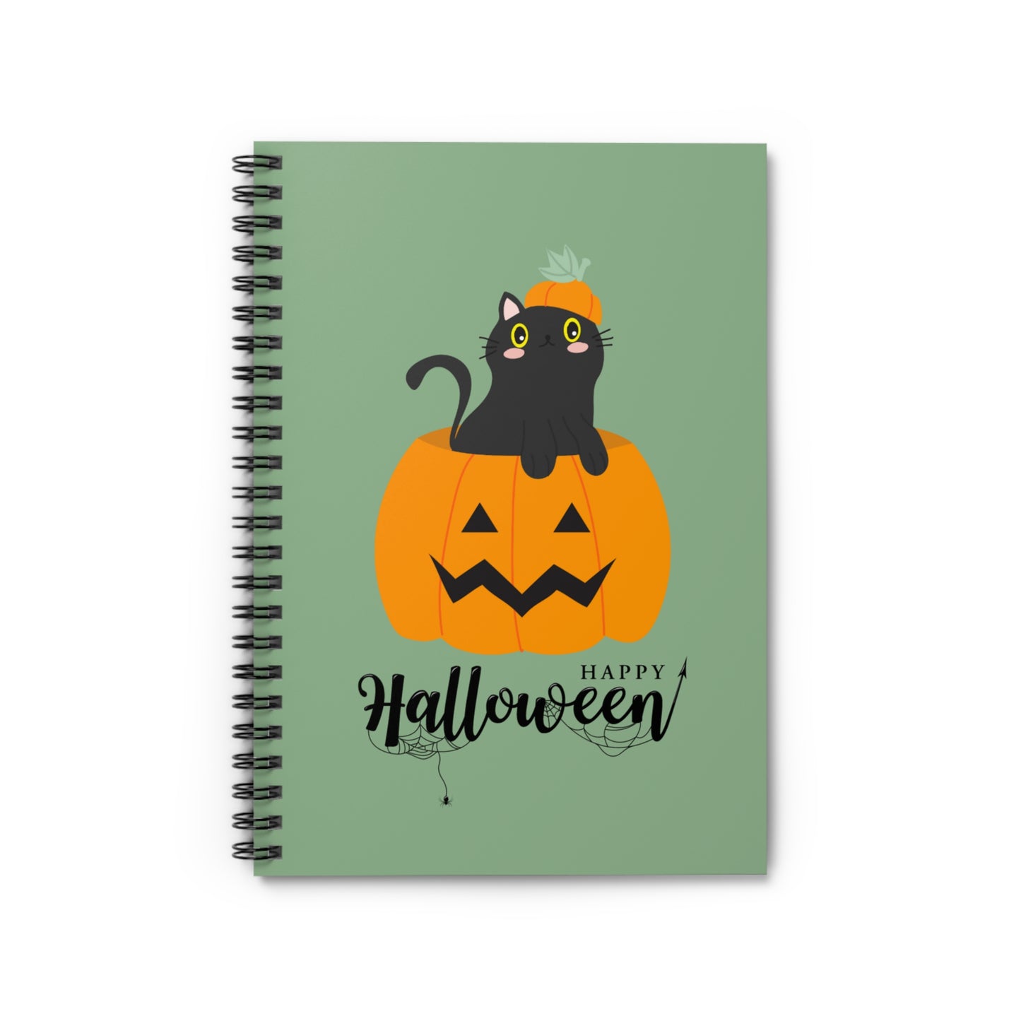 Black Cat in a Pumpkin Notebook, Cat Notebook, Jack O' Lantern Notebook, Halloween Notebook Stationery, Cats Journal, Spooky Cat Mom Gift