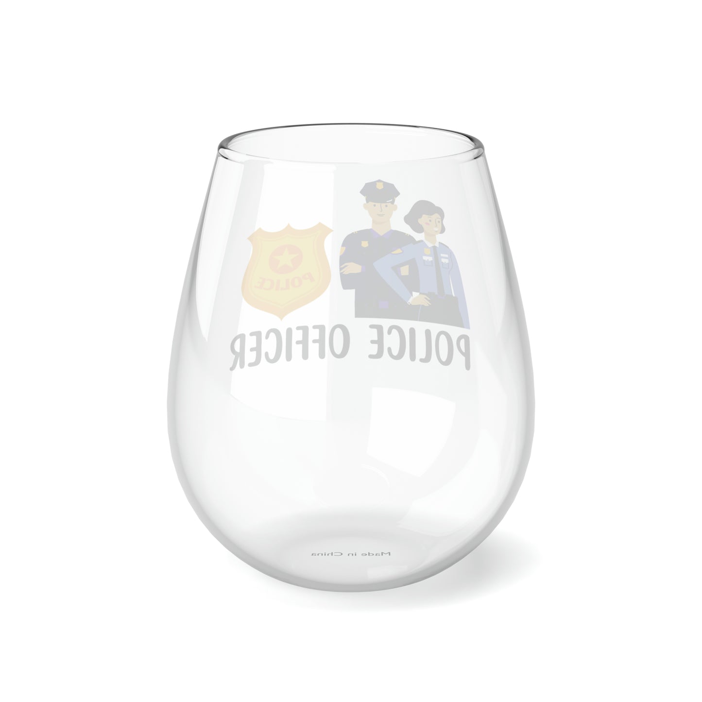 Police Officer Wine Glass, Police Officer Gifts, Unisex Police Officer Stemless Wine Glass, Policeman Wine Glass, Gift For Police Woman Xmas