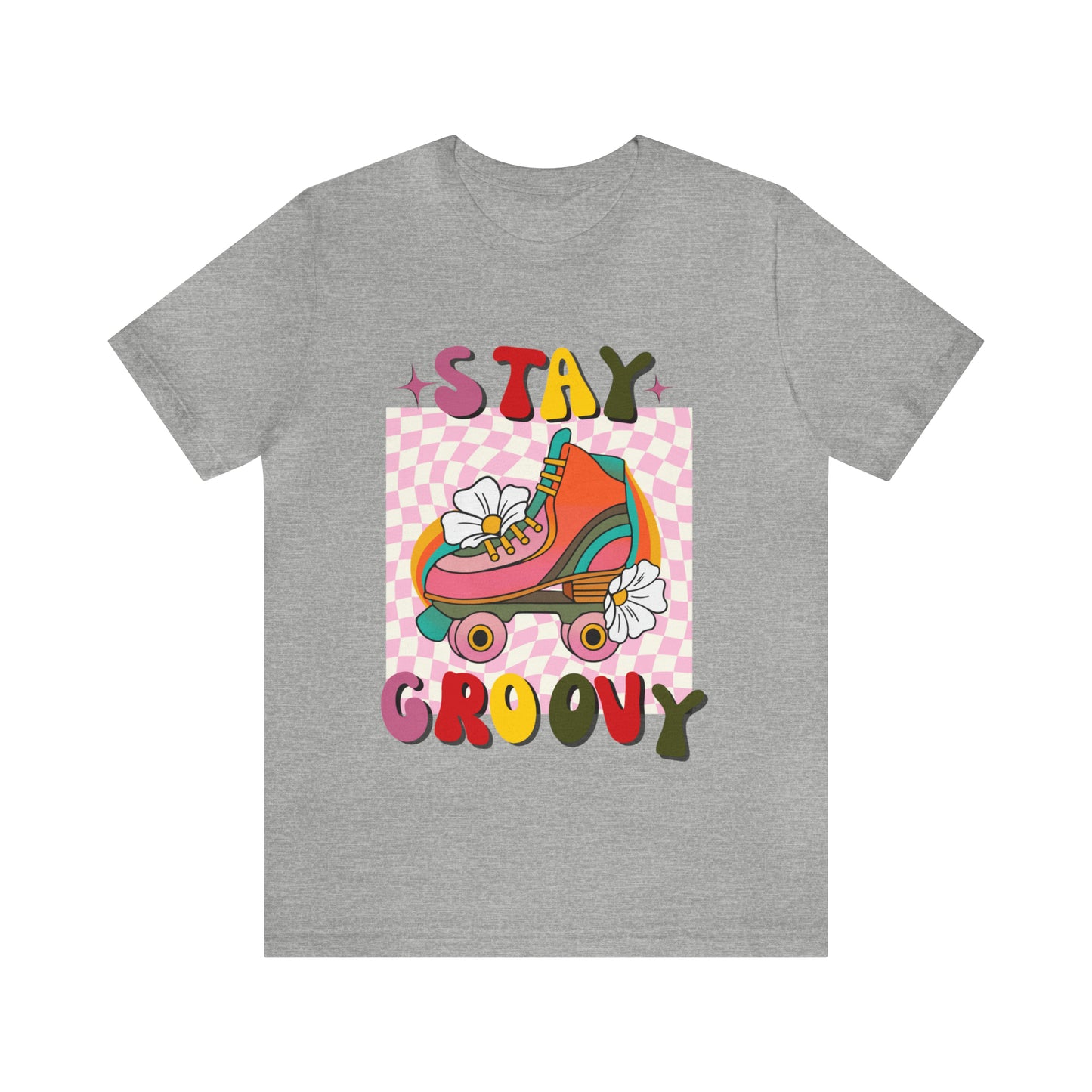 Roller Skate T-Shirt, 80's & 70's Retro Stay Groovy Shirt, Roller-Skate Shirt, Retro Roller Skating Tee