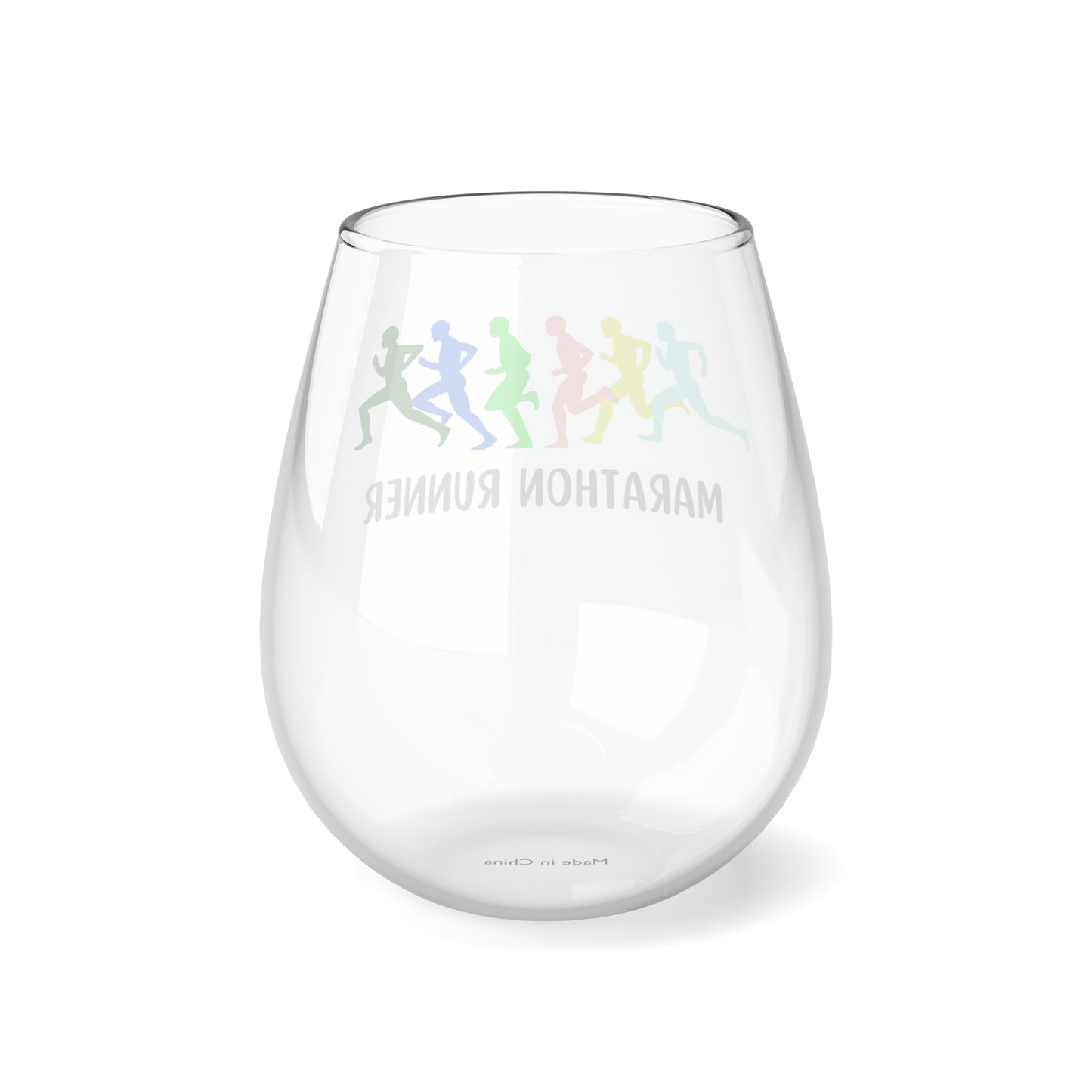 Marathon Runner Wine Glass, Marathon Runner Gifts, Gift For Runner, Runner Stemless Wine Glass, Cross Country Gift, Marathon Running Gifts