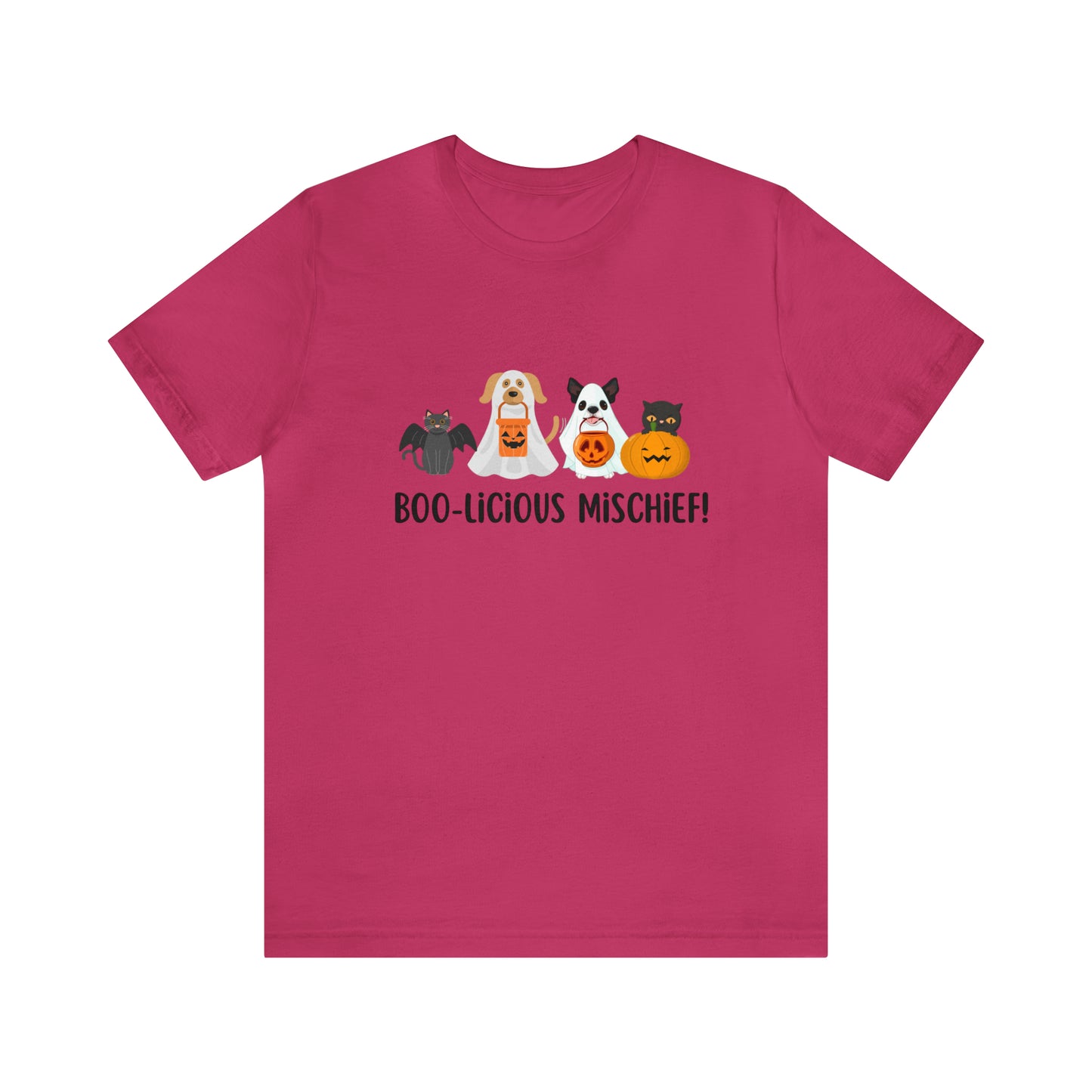 Boo-Licious Mischief Halloween Shirt, Cats & Dogs in Halloween Costumes Shirt, Cute Halloween T-Shirt, Halloween Dog T-Shirt, Boo Cat Shirt