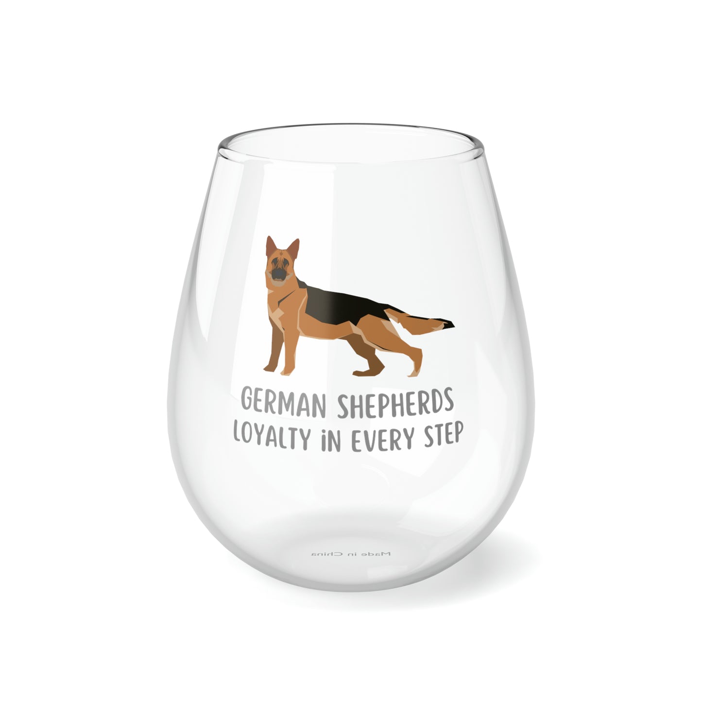 German Shepherd Wine Glass, German Shepherd Gifts, Dog Wine Glass 11.75oz, German Shepherd Stemless Wine Glass, Gift For German Shepherd Mom