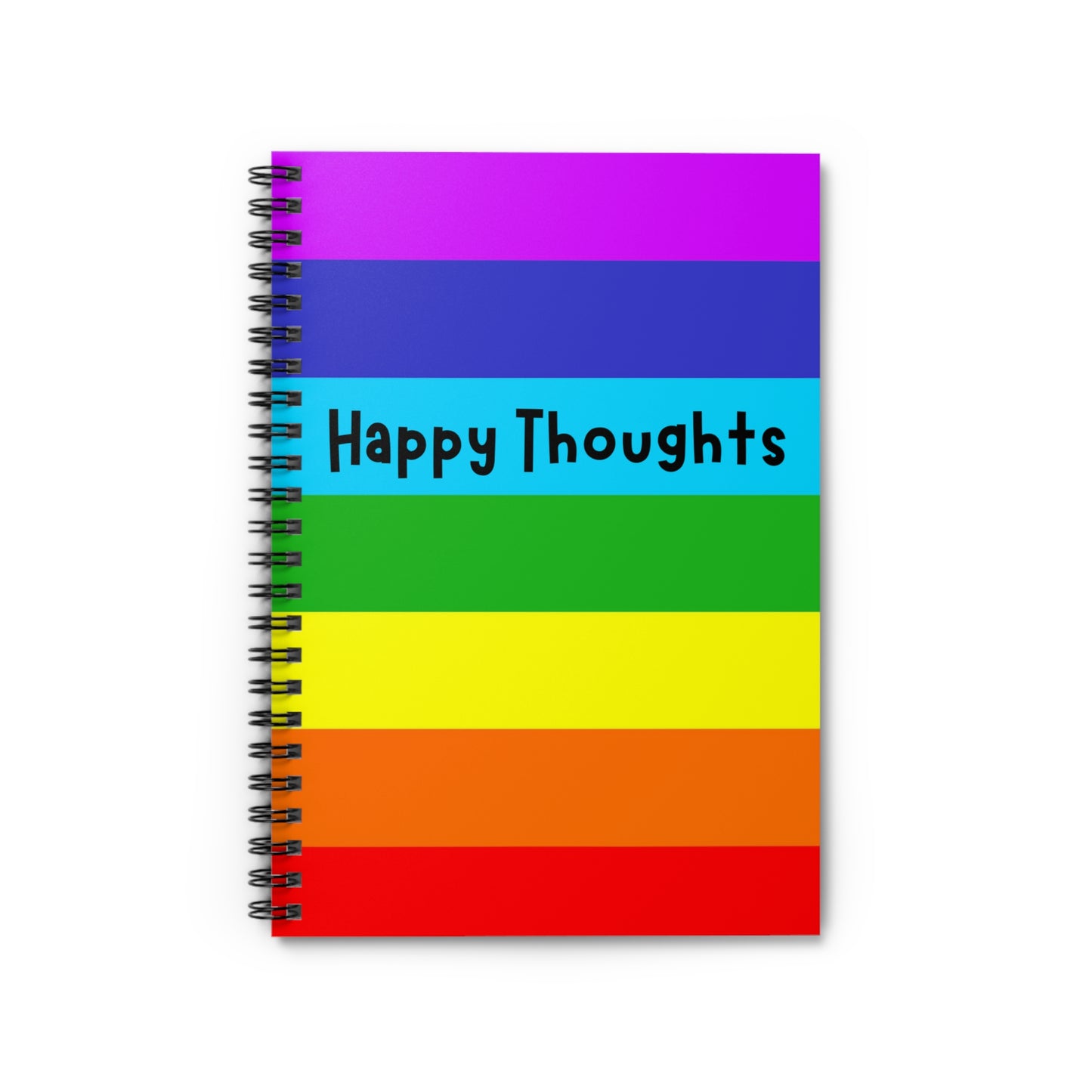 Happy Thoughts Notebook, Rainbow Notebook, Colorful Notebook, Happy Thoughts Journal, Rainbow Journal, Bright Colors Pride Stationery Gifts