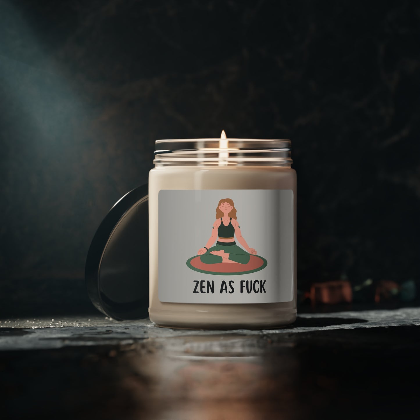 Zen As F*ck Candle, Funny Meditation Candle, Yoga Vibes Aromatherapy Candle, Scented Candle Gift For Her, Funny Meditating Candle Gift