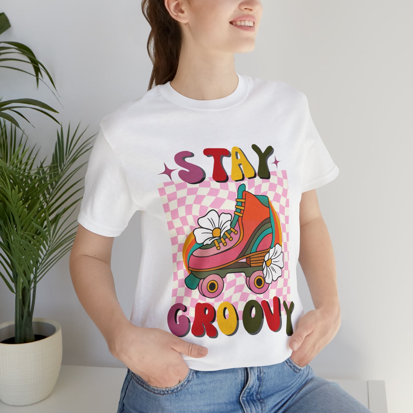 Roller Skate T-Shirt, 80's & 70's Retro Stay Groovy Shirt, Roller-Skate Shirt, Retro Roller Skating Tee