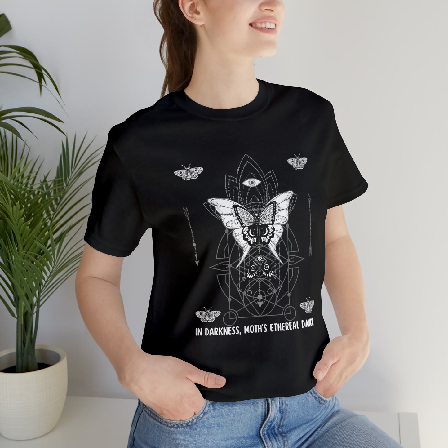 Luna Moth T-Shirt, Moth with All Seeing Eye Shirt, Witchy T-Shirt, Celestial Shirt, Night Moon Shirt, Luna Moth Shirt Unisex