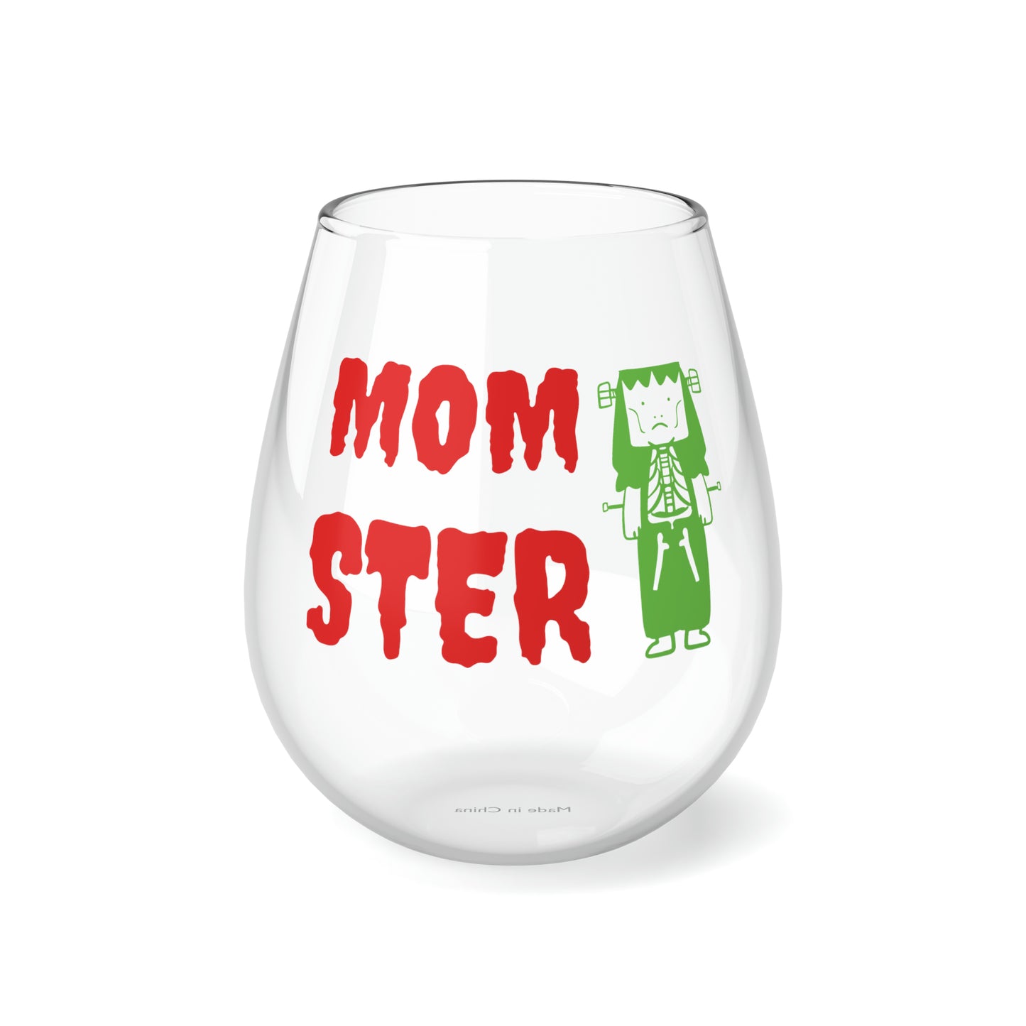 Mom-ster Wine Glass, Mom Wine Glass, Funny Halloween Wine Glass For Mom, Monster Wine Glass, Frankenstein Wine Glass, Gift For Mom Spooky