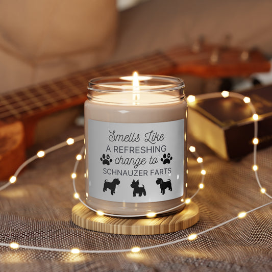 Schnauzer Candle, Schnauzer Gifts, Schnauzer Mom Gift, Schnauzer Dad Gift, Dog Candle, Funny Schnauzer Dog Farts Gag Gift Scented Candle
