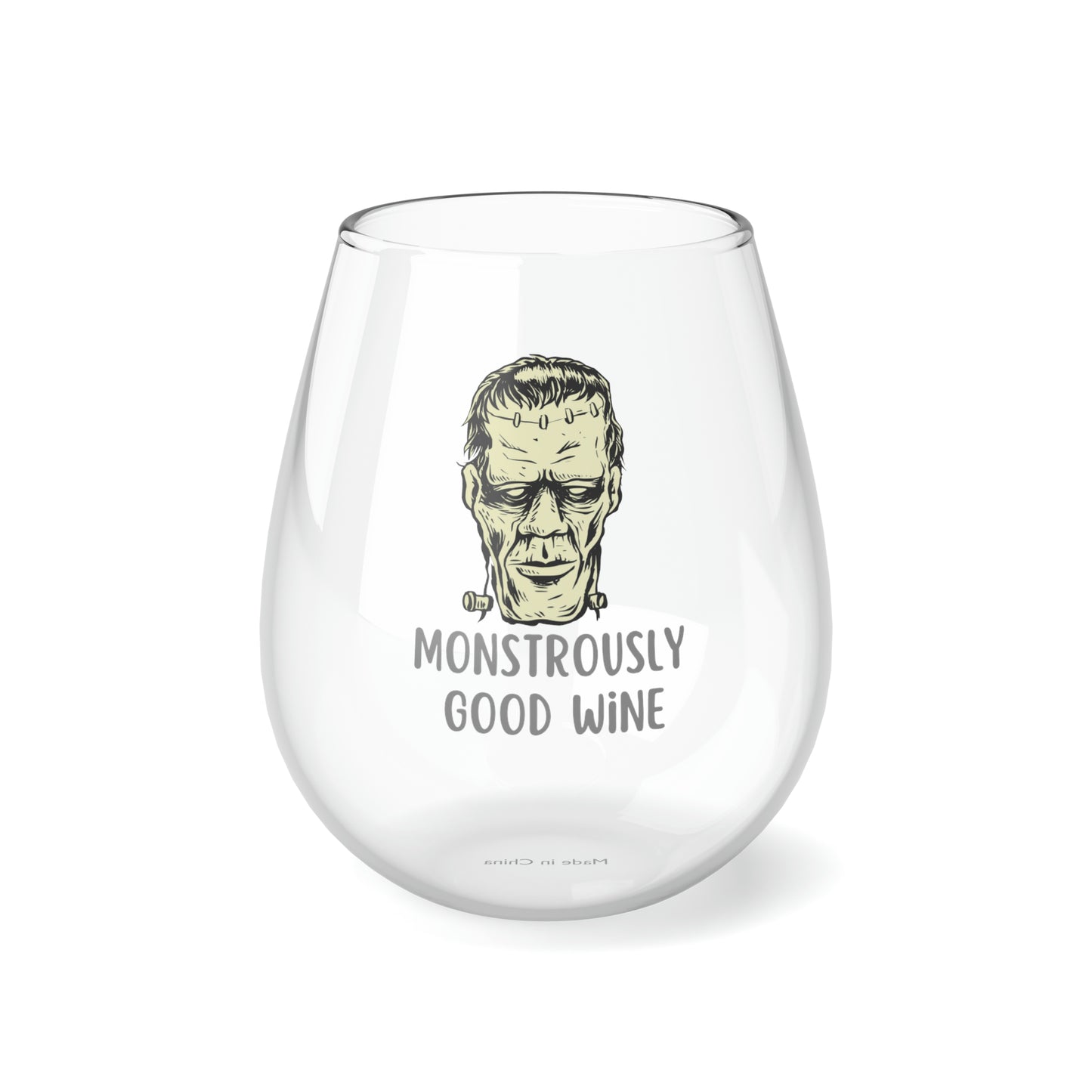 Frankenstein Wine Glass, Frankenstein Monster Wine Glass, Horror Wine Glass, Halloween Wine Glass, Frankenstein Stemless Wine Glass Gift