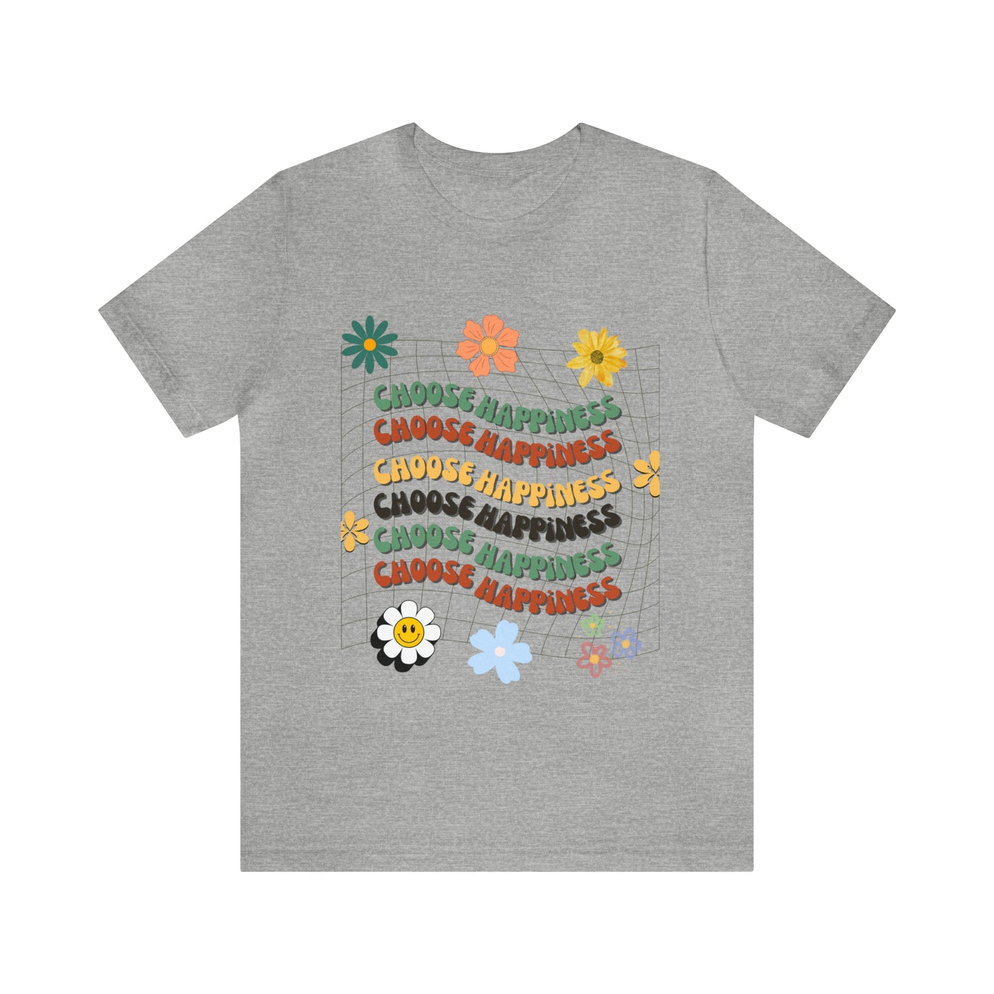 Flower Power T-shirt, Choose Happiness Shirt, Floral Shirt, Happy Shirt, Flowers Shirt, Boho Tshirt, Hippie Shirt Unisex, Color Options