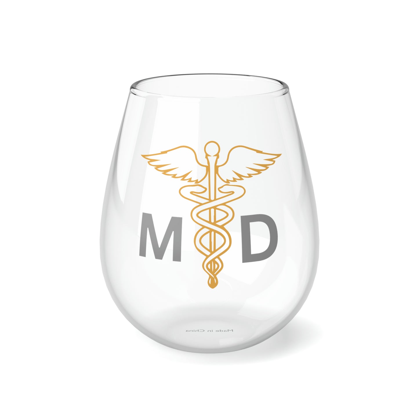 Medical Doctor Wine Glass, MD Wine Glass, Medical Doctor Gifts, Physician Stemless Wine Glass, MD Graduation Gift, MD Appreciate Gift