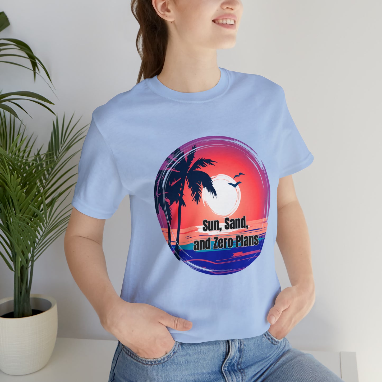 Sun Sand and Zero Plans Shirt, Beach Shirt, Vacation T-Shirt, Holiday Shirt, Summer Shirt, Funny T-Shirt, Unisex Shirt Color Options