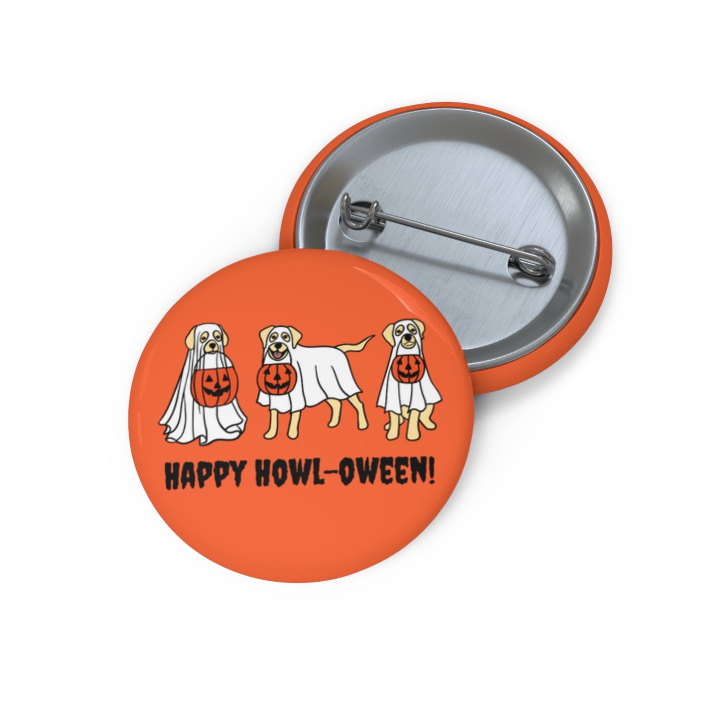 Halloween Labrador Pin, Labrador Dressed As Ghost Pin, With Jack O Lantern Pin, Ladrador Mom Gifts, Halloween Pinback Button, Labrador Pin