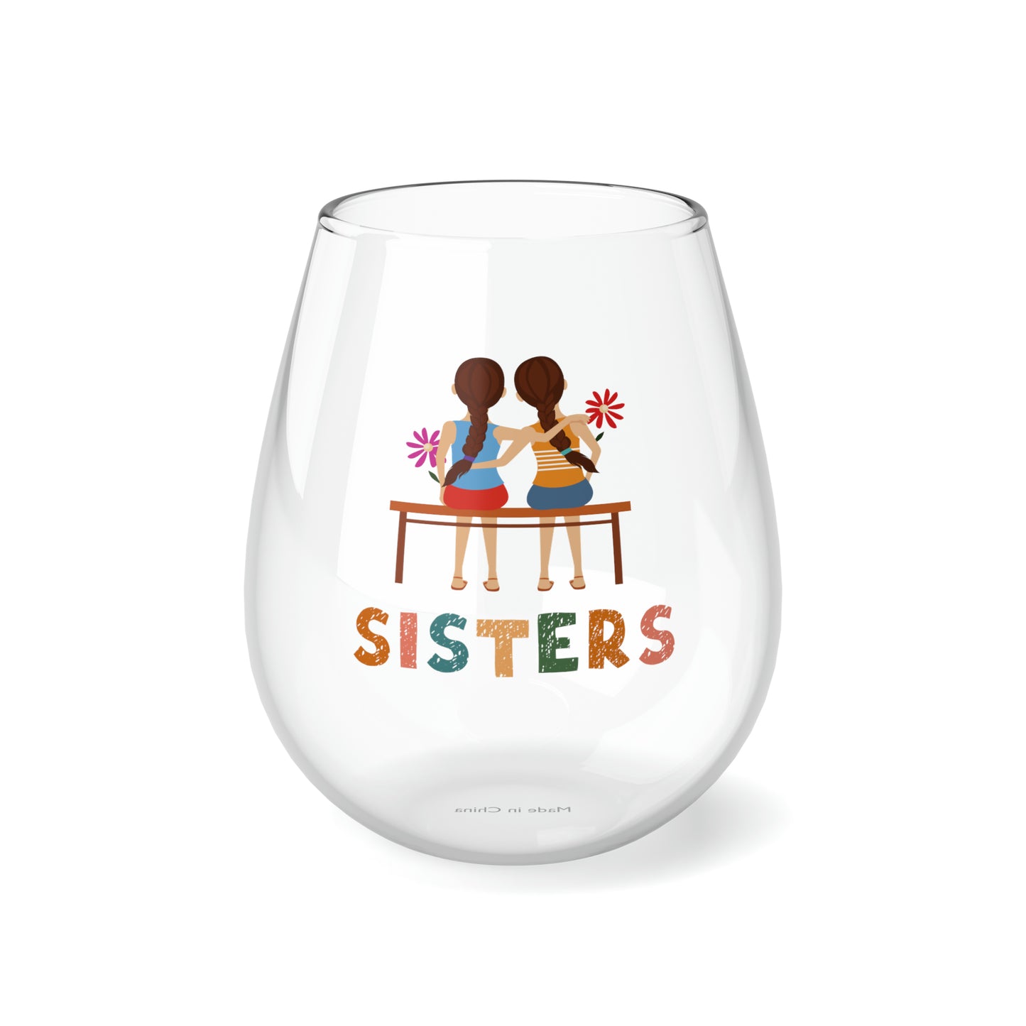 Sisters Wine Glass, Gift For Sister Birthday, Sisters Stemless Wine Glass, Gift For Sister Christmas, Sister Gift Idea, Best Sister Gift Her