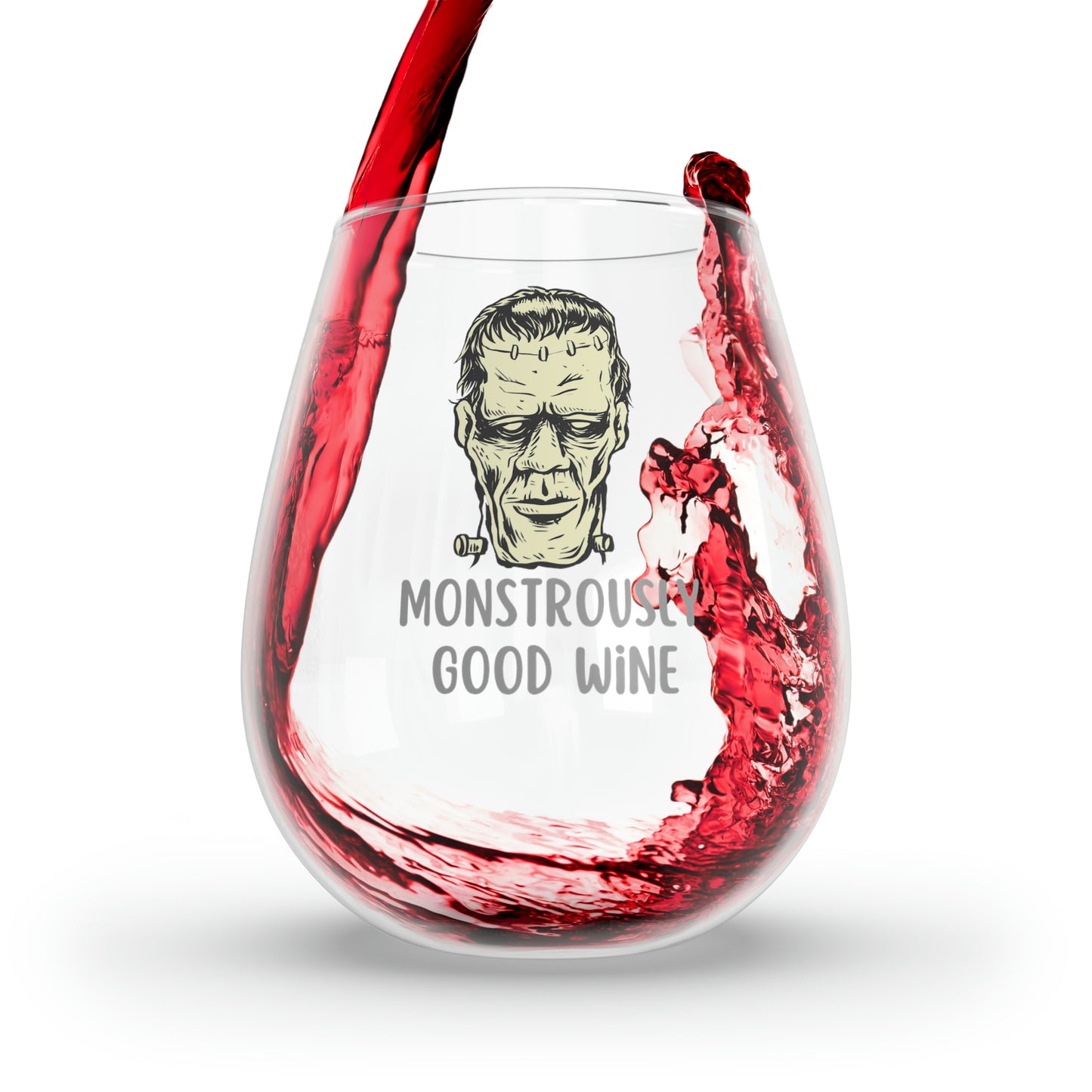 Frankenstein Wine Glass, Frankenstein Monster Wine Glass, Horror Wine Glass, Halloween Wine Glass, Frankenstein Stemless Wine Glass Gift