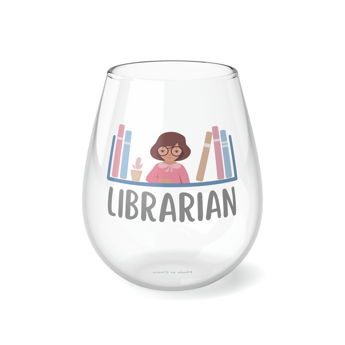 Librarian Wine Glass, Librarian Gifts, Librarian Stemless Wine Glass, Thank You Gift For Librarian, Retirement Gift, Library Co-worker Gift