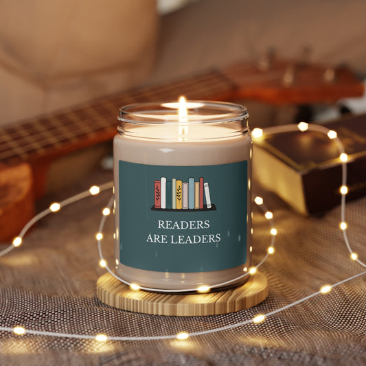 Readers Are leaders Candle, Bookish Scented Soy Candle 9oz, Perfect Readers Book Lovers Gift, Gift For Her Birthday, Quote Candle