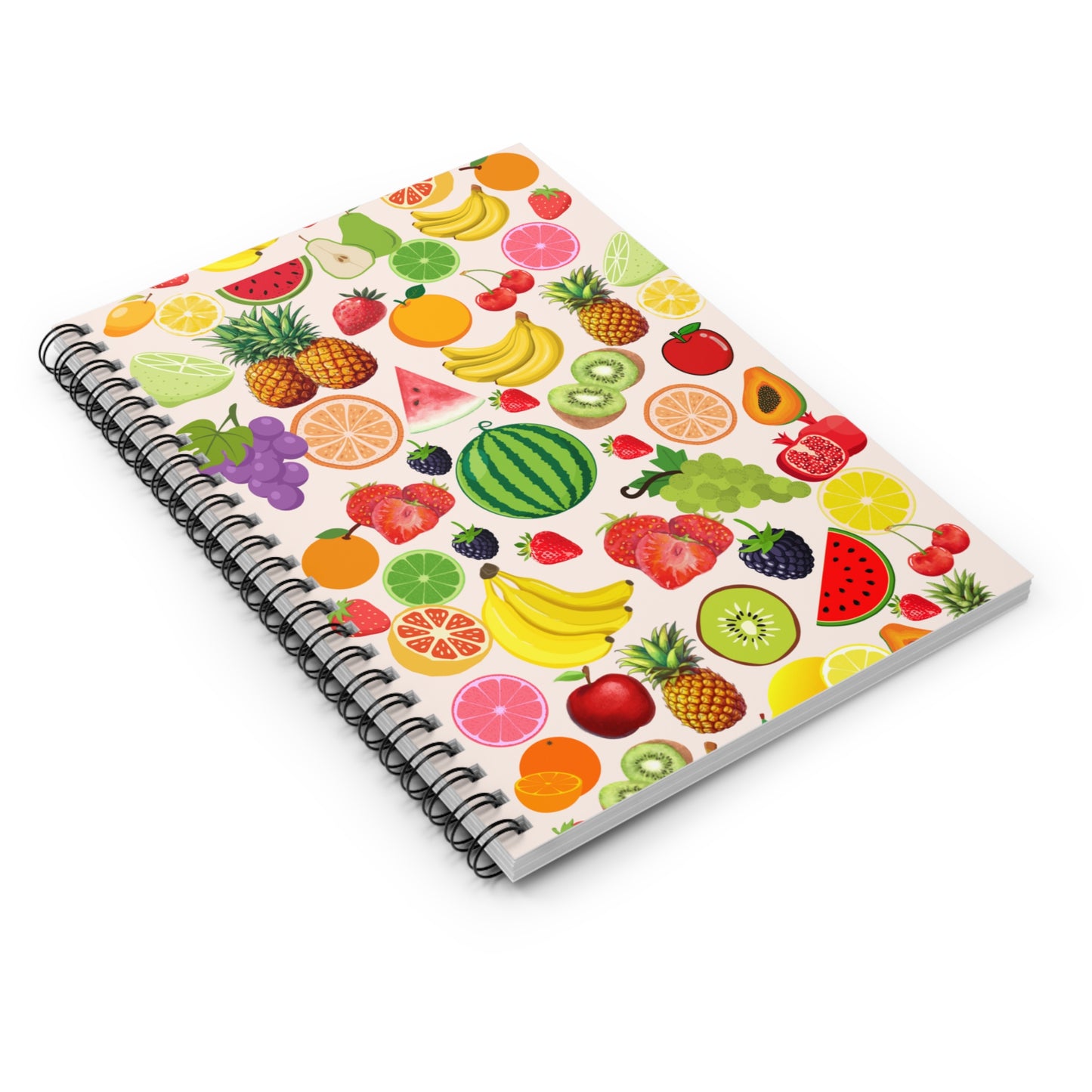 Summer Fruits Notebook Journal, Fruit Collage Notebook, Vegetarian Aesthetic Fruits Lined Notebook, Fruit Journal