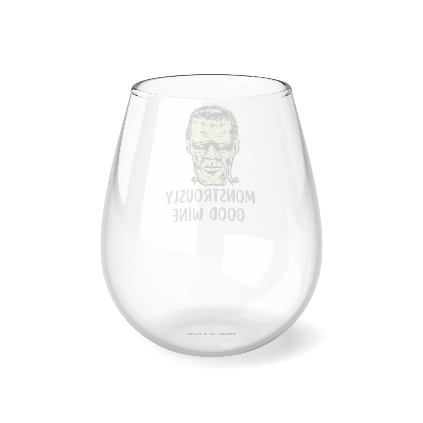 Frankenstein Wine Glass, Frankenstein Monster Wine Glass, Horror Wine Glass, Halloween Wine Glass, Frankenstein Stemless Wine Glass Gift