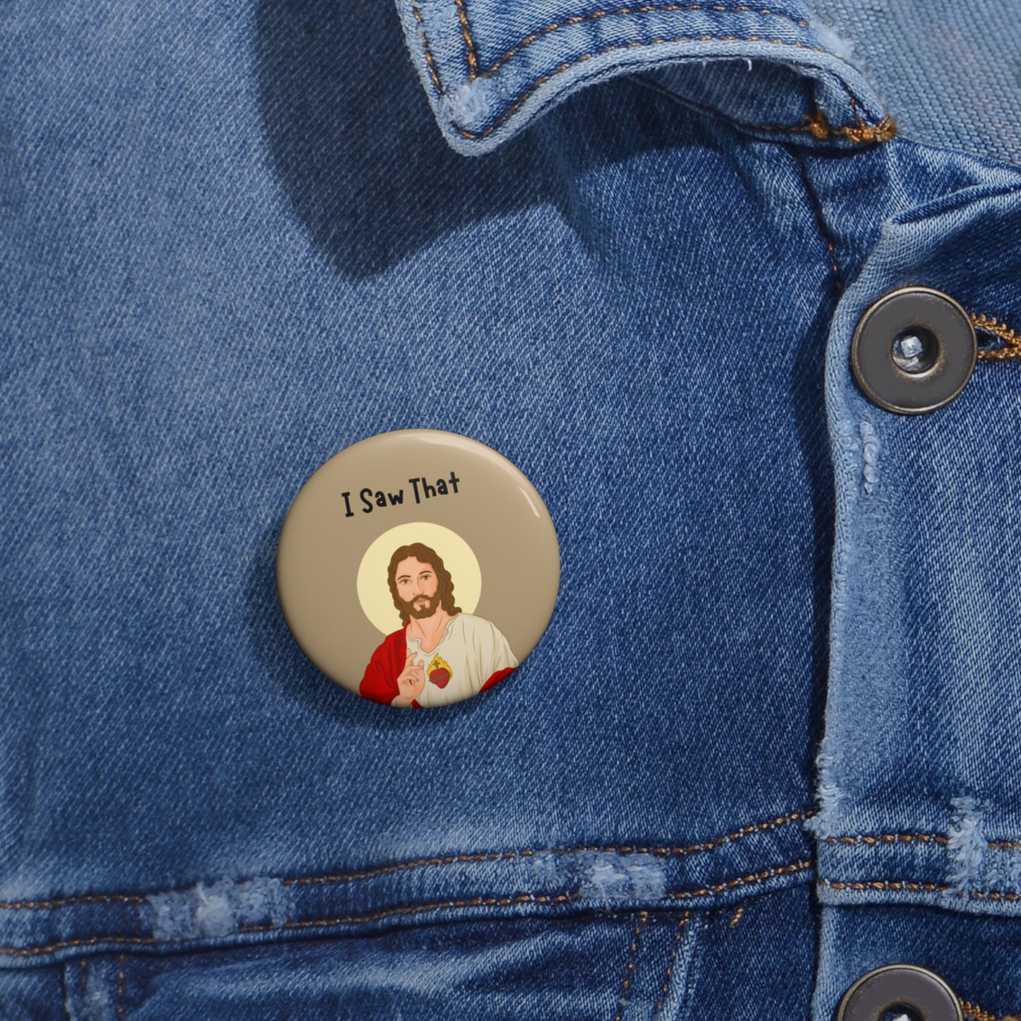 Funny Jesus Pin, Jesus Pinback Button, Jesus Meme I Saw That Pin Button, Funny Christian Gifts, Jesus Brooch, Jesus Badge, Funny Church Pin