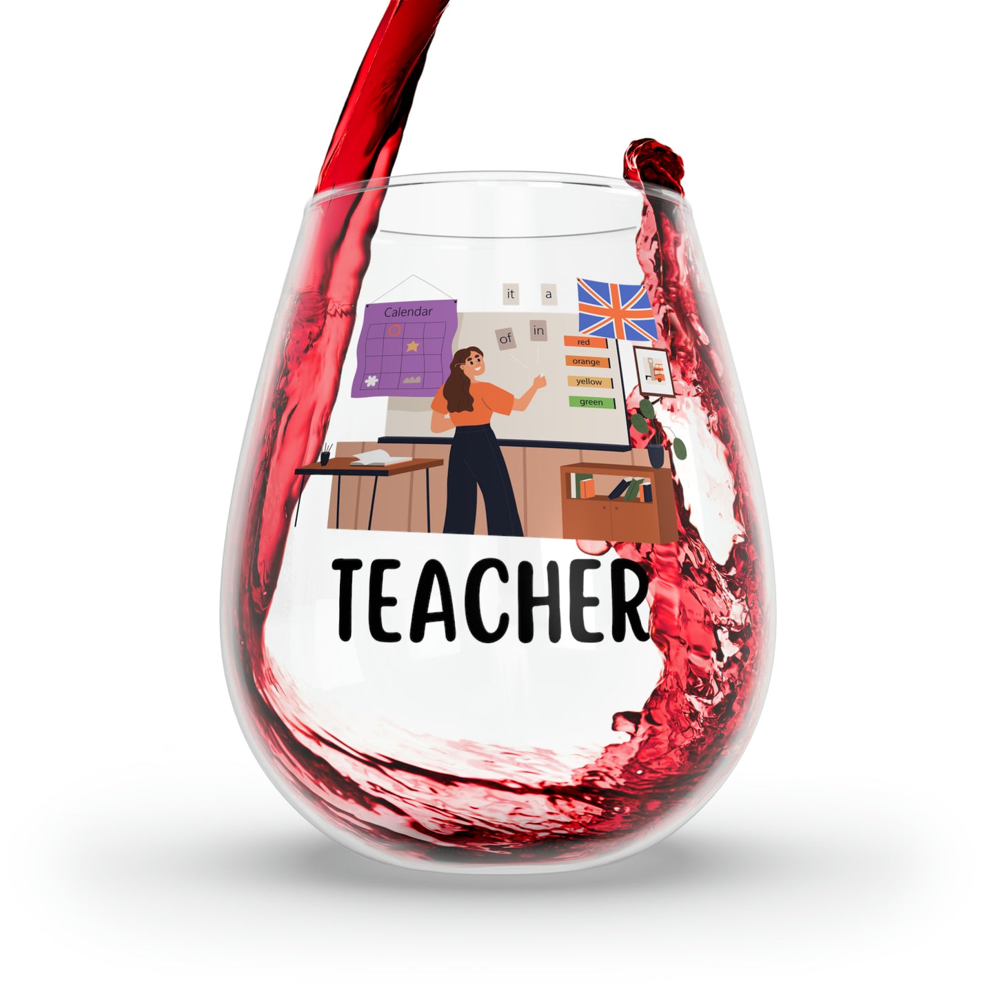 Teacher Wine Glass, Teacher Gift, Teacher Stemless Wine Glass, Teach Wine Glass, Back To School Gift Idea For Teacher, Teacher Retirement