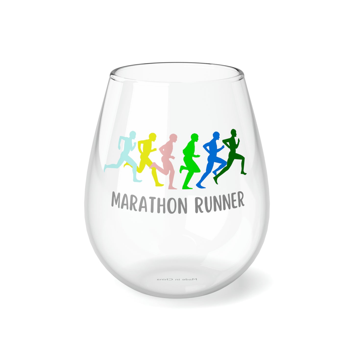 Marathon Runner Wine Glass, Marathon Runner Gifts, Gift For Runner, Runner Stemless Wine Glass, Cross Country Gift, Marathon Running Gifts