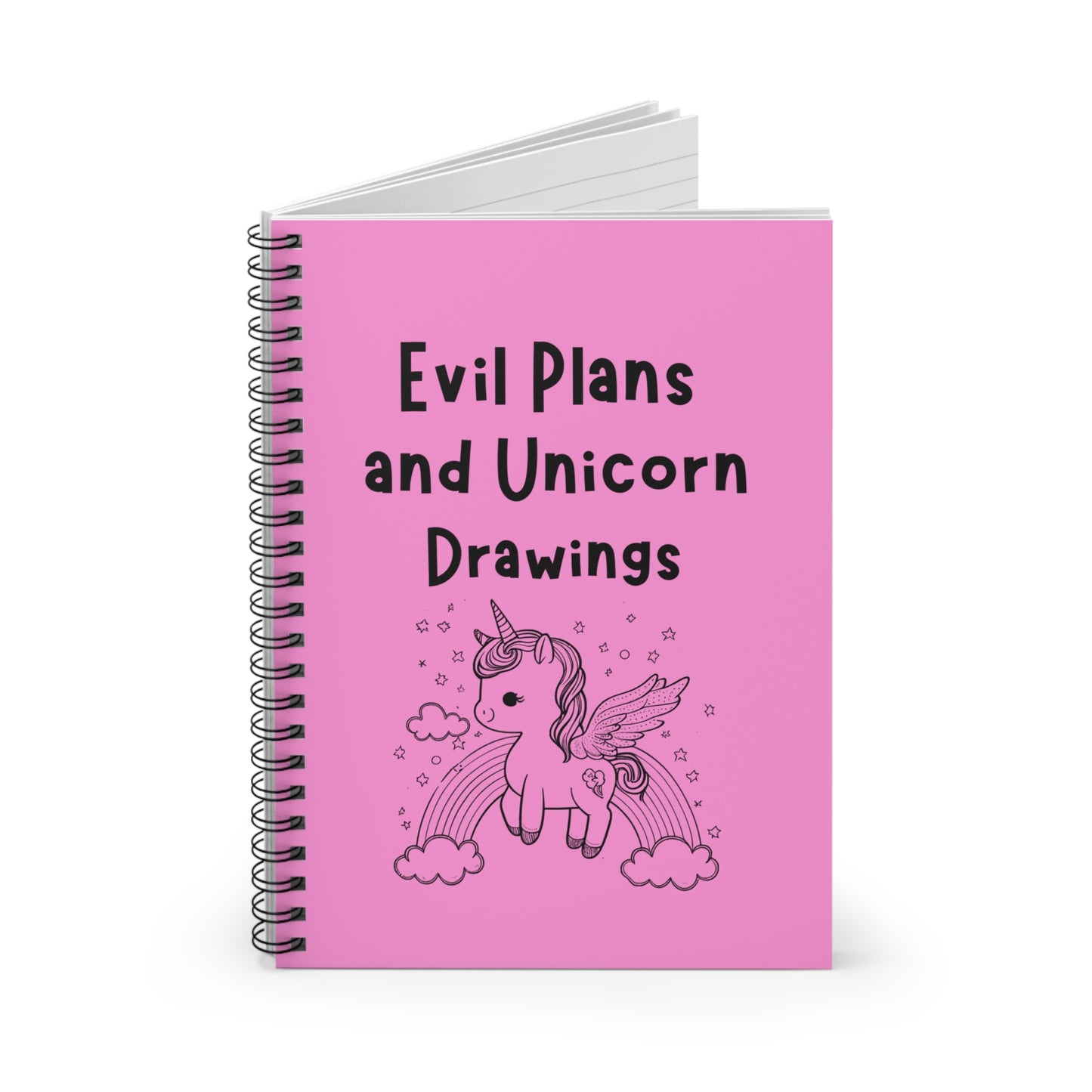 Evil Plans and Unicorn Drawings Notebook Journal, Funny Notebook, Funny Coworker Gift, Employee Gifts, Office Gift, Cute Unicorn Stationery