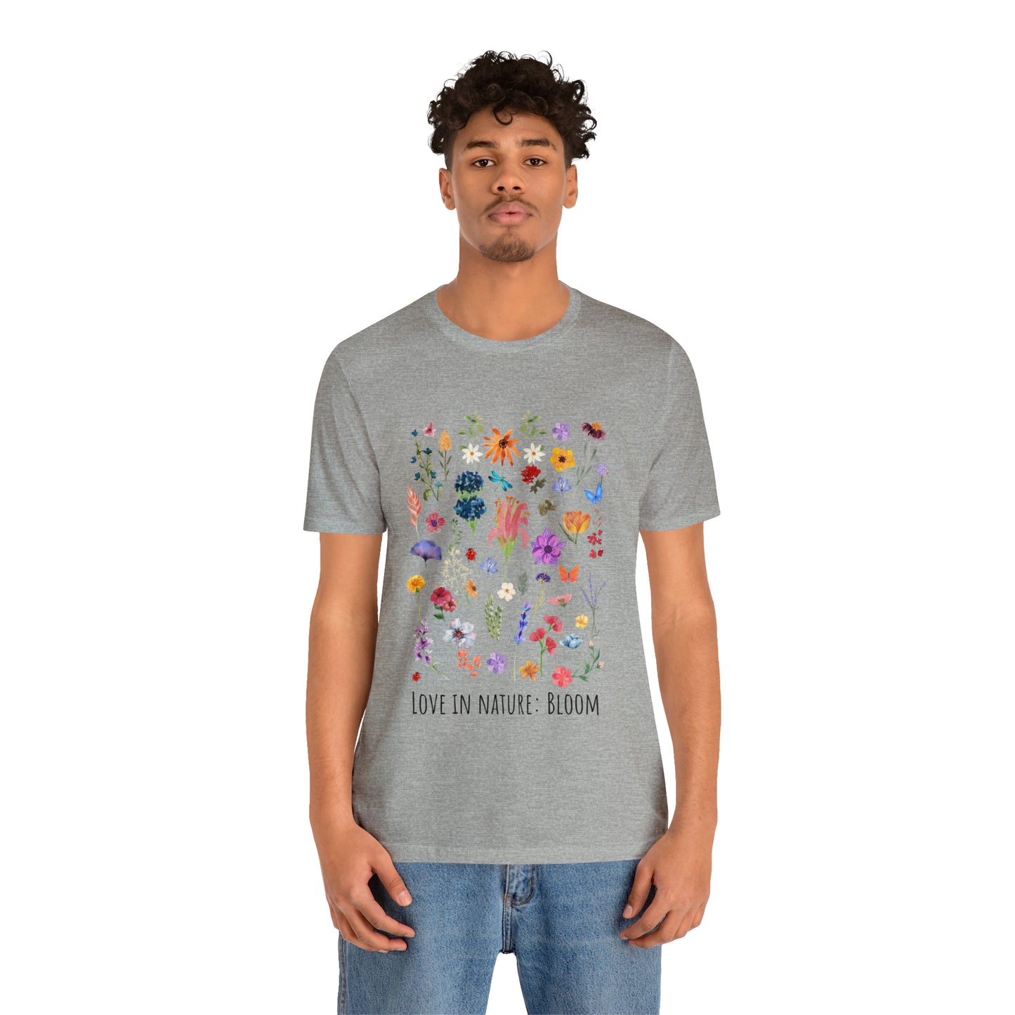 Wildflowers T-shirt, Love in Nature Bloom Tshirt, Retro Design Floral Shirt, Unisex Tee, Hippie Hippies Shirt, Color Options Available