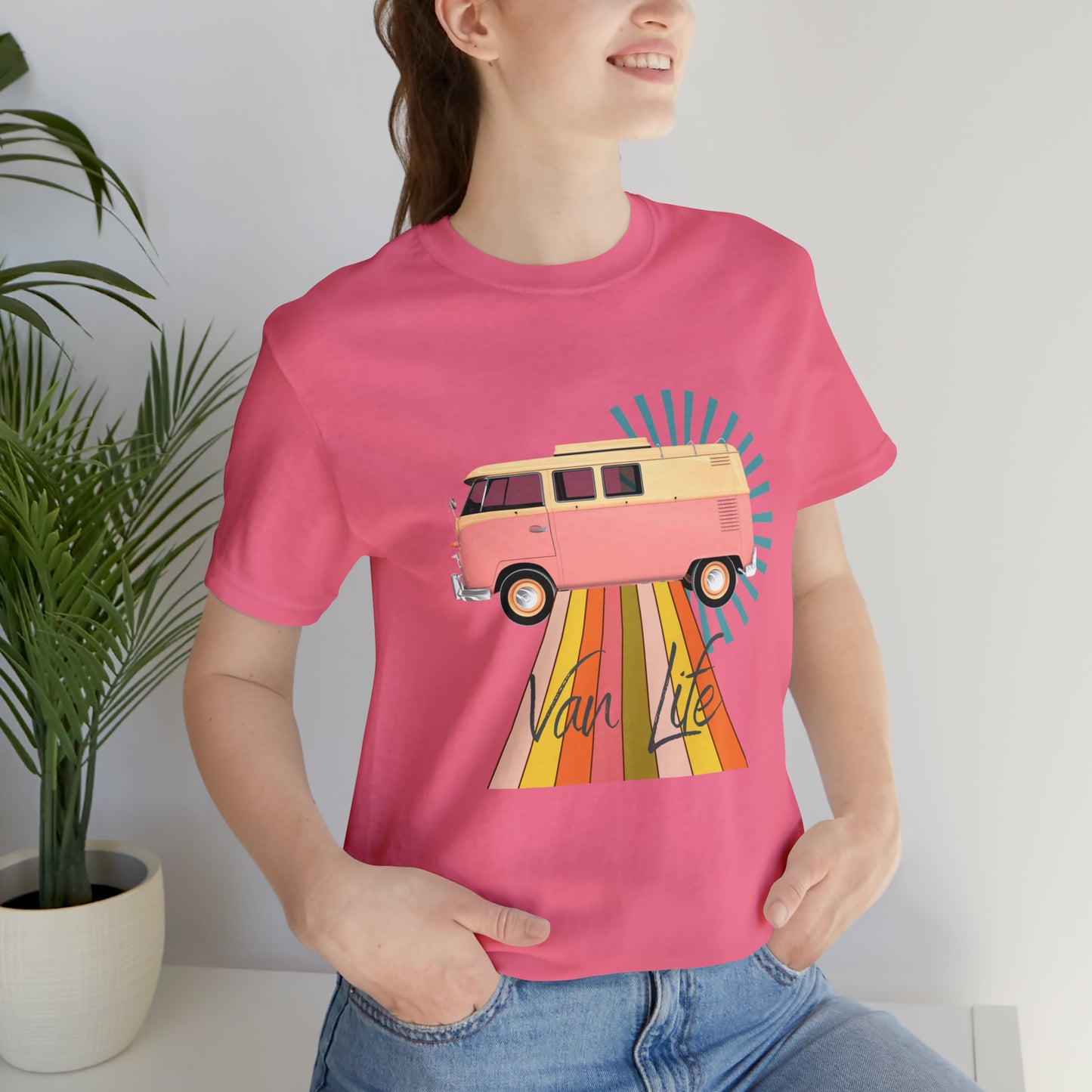 Pink Van Life Shirt, National Parks Travel T-Shirt, Camping Shirt, Travel Shirt, Traveling in a Pink Van T-Shirt, Boho Shirt, Hippie Shirt