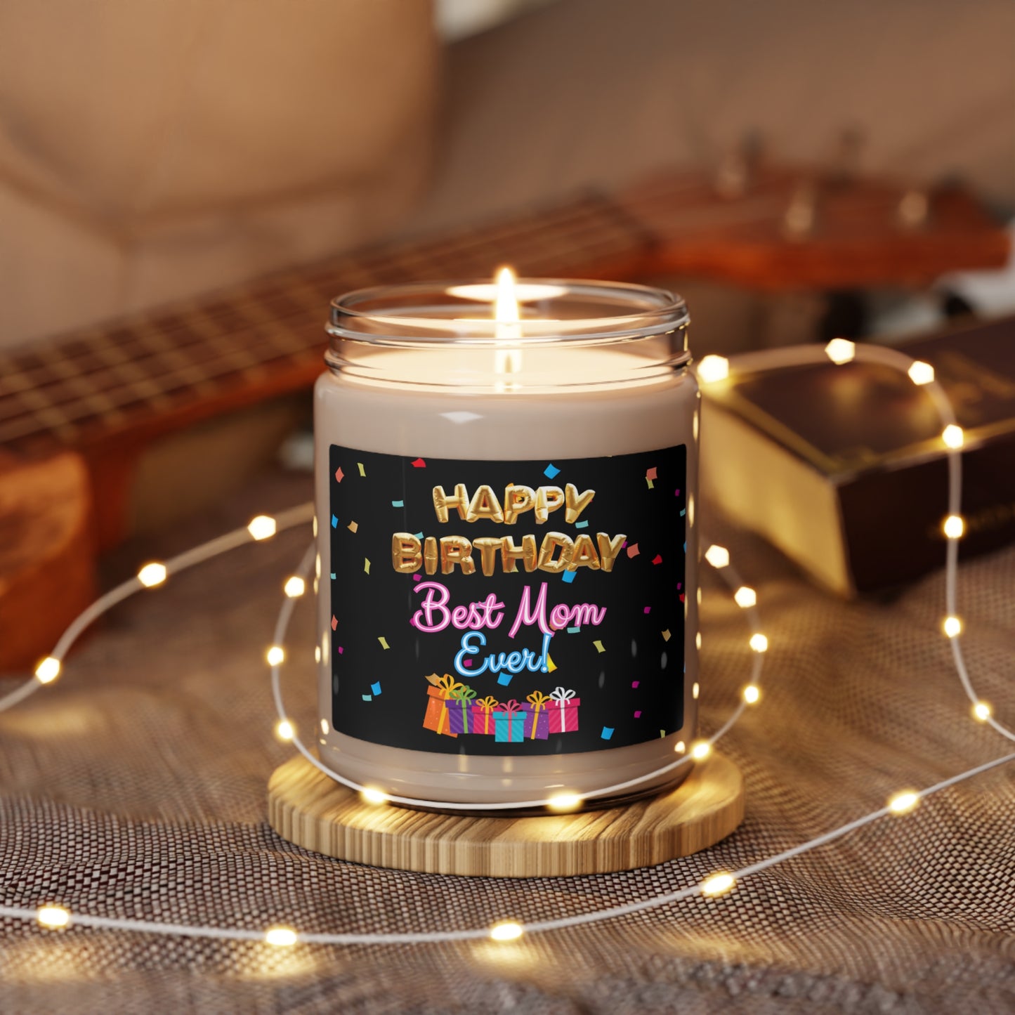 Happy Birthday Best Mom Candle, Scented Soy Candle 9oz, Gift for Mom's Birthday, Birthday Candle For Mom, Mother Birthday Balloons Candle