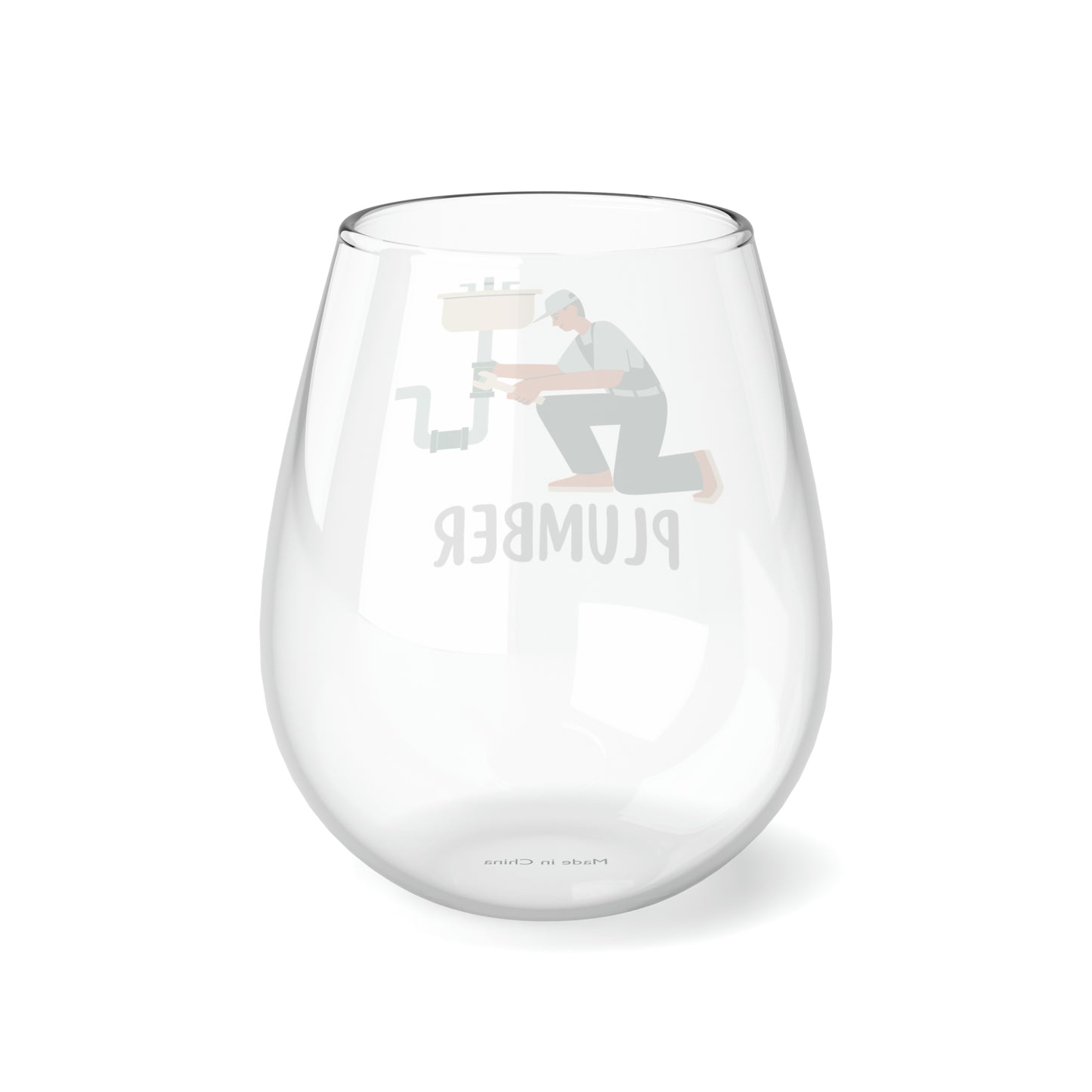 Plumber Drinking Glass, Plumber Gifts, Plumber Wine Glass, Plumber Stemless Wine Glass Gift, Thank You Gift Plumber Retirement Gift