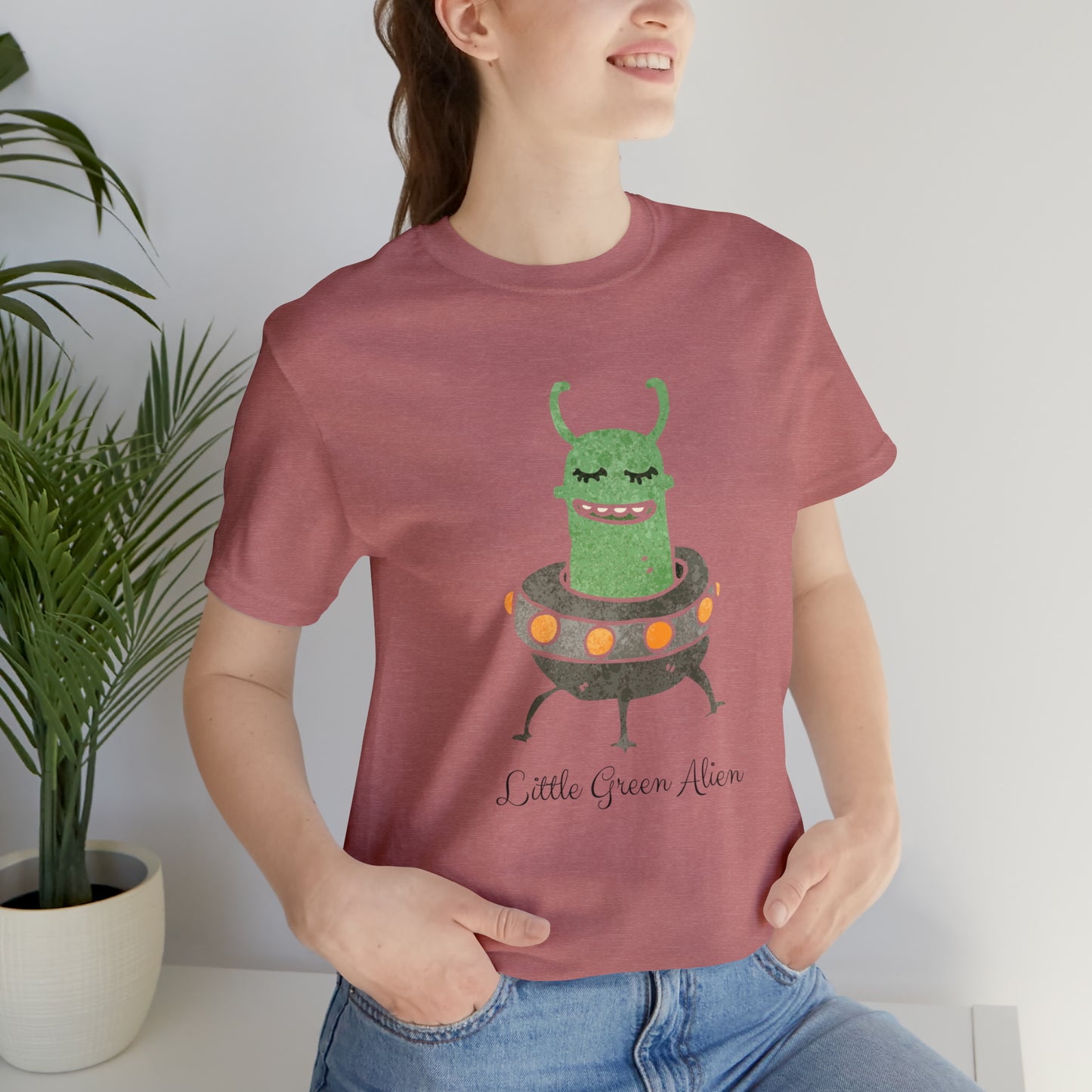 Little Green Alien T-Shirt, Alien in Spaceship Shirt, Alien Shirt, UFO Shirt, Alien Graphic Tee, Sci-Fi Shirt, Cosmic Extraterrestrial Shirt