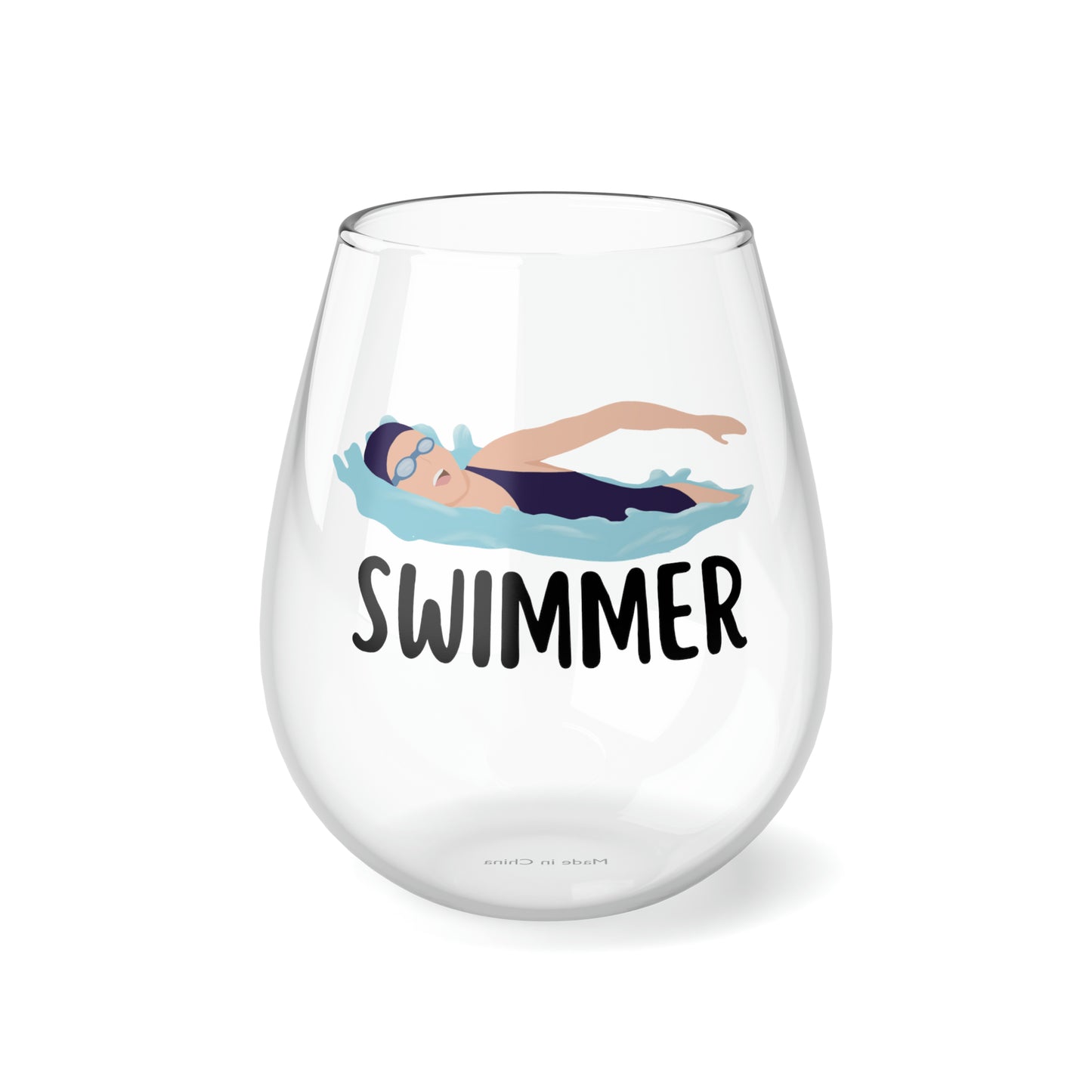 Swimmer Wine Glass, Swimmer Gifts, Swim Coach Wine Glass, Swim Coach Gift, ladies Swimming Team Gifts, Sport Swimming Stemless Wine Glass