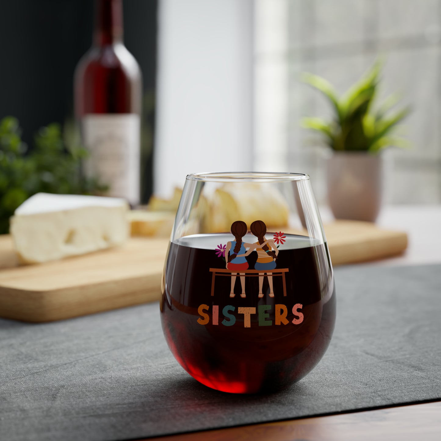 Sisters Wine Glass, Gift For Sister Birthday, Sisters Stemless Wine Glass, Gift For Sister Christmas, Sister Gift Idea, Best Sister Gift Her