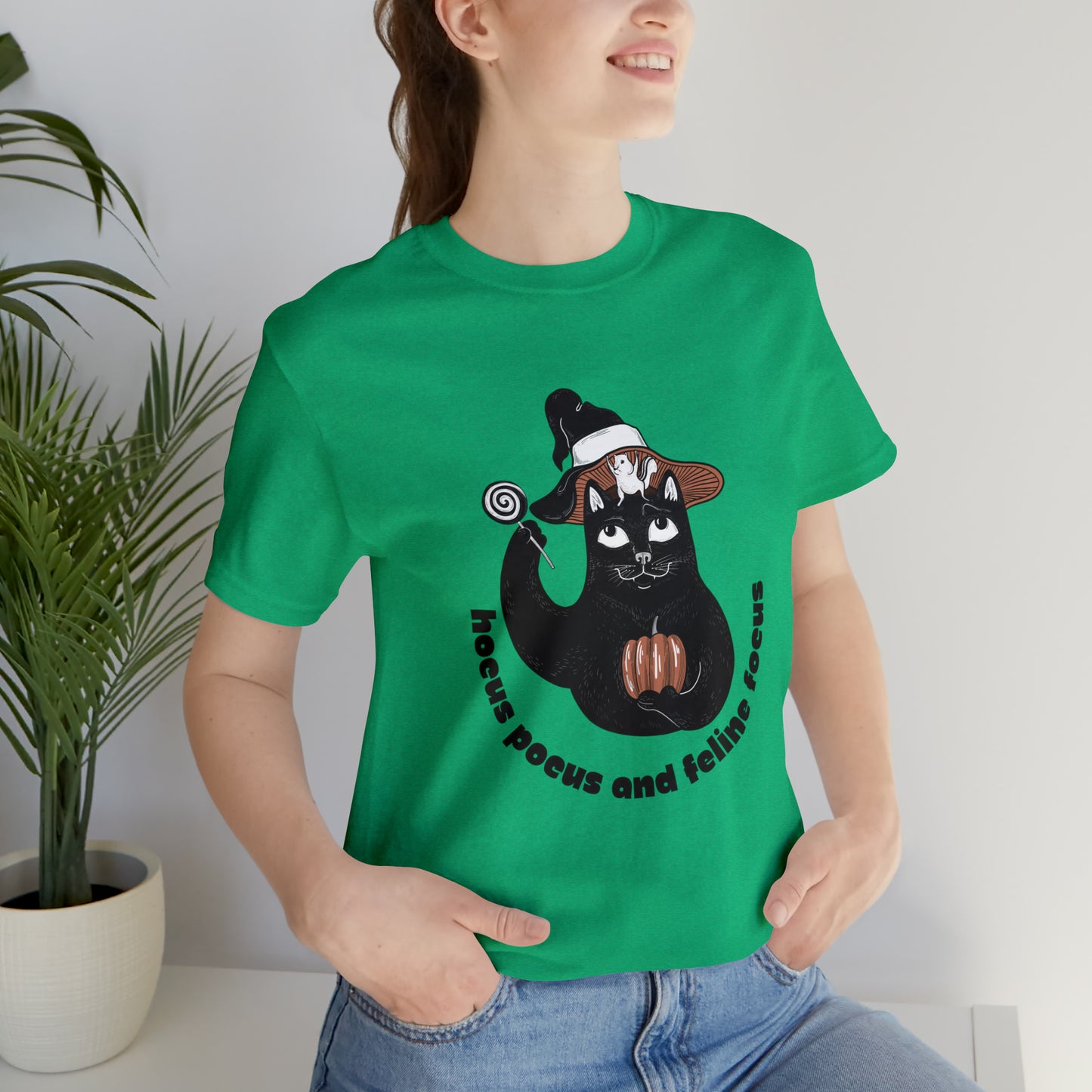 Halloween Black Cat T-Shirt, Hocus Pocus T-Shirt, Feline Shirt, Black Cat Shirt, Spooky Season Shirt, Halloween Shirt, Halloween Cat Shirt