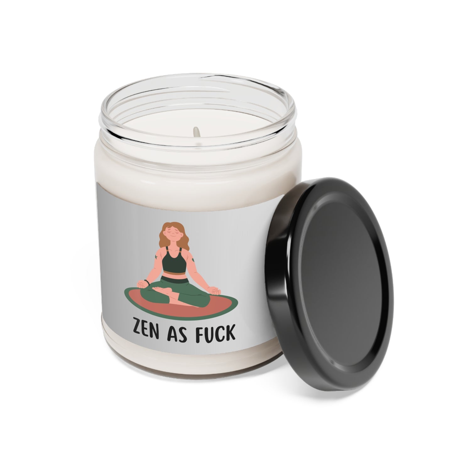 Zen As F*ck Candle, Funny Meditation Candle, Yoga Vibes Aromatherapy Candle, Scented Candle Gift For Her, Funny Meditating Candle Gift