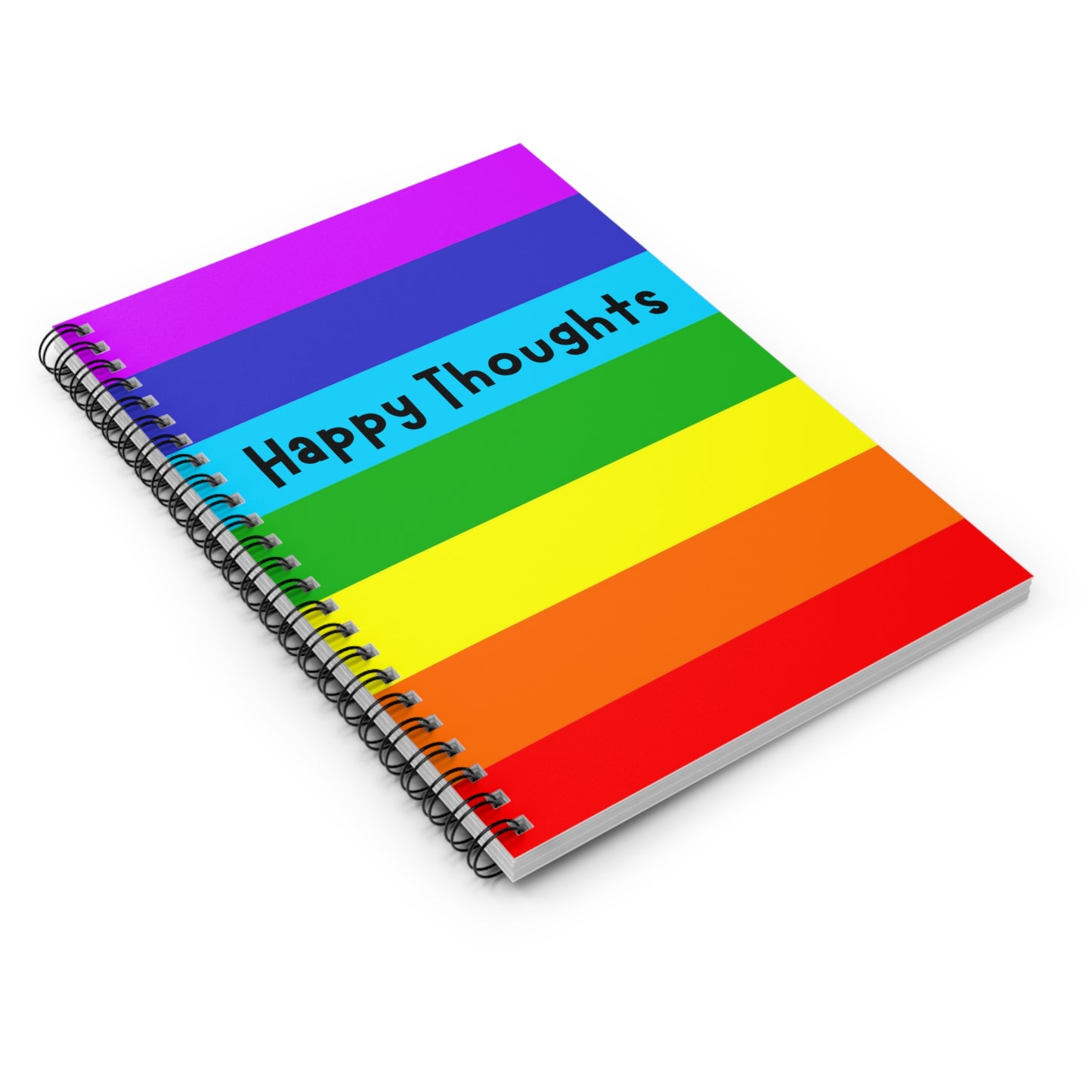 Happy Thoughts Notebook, Rainbow Notebook, Colorful Notebook, Happy Thoughts Journal, Rainbow Journal, Bright Colors Pride Stationery Gifts