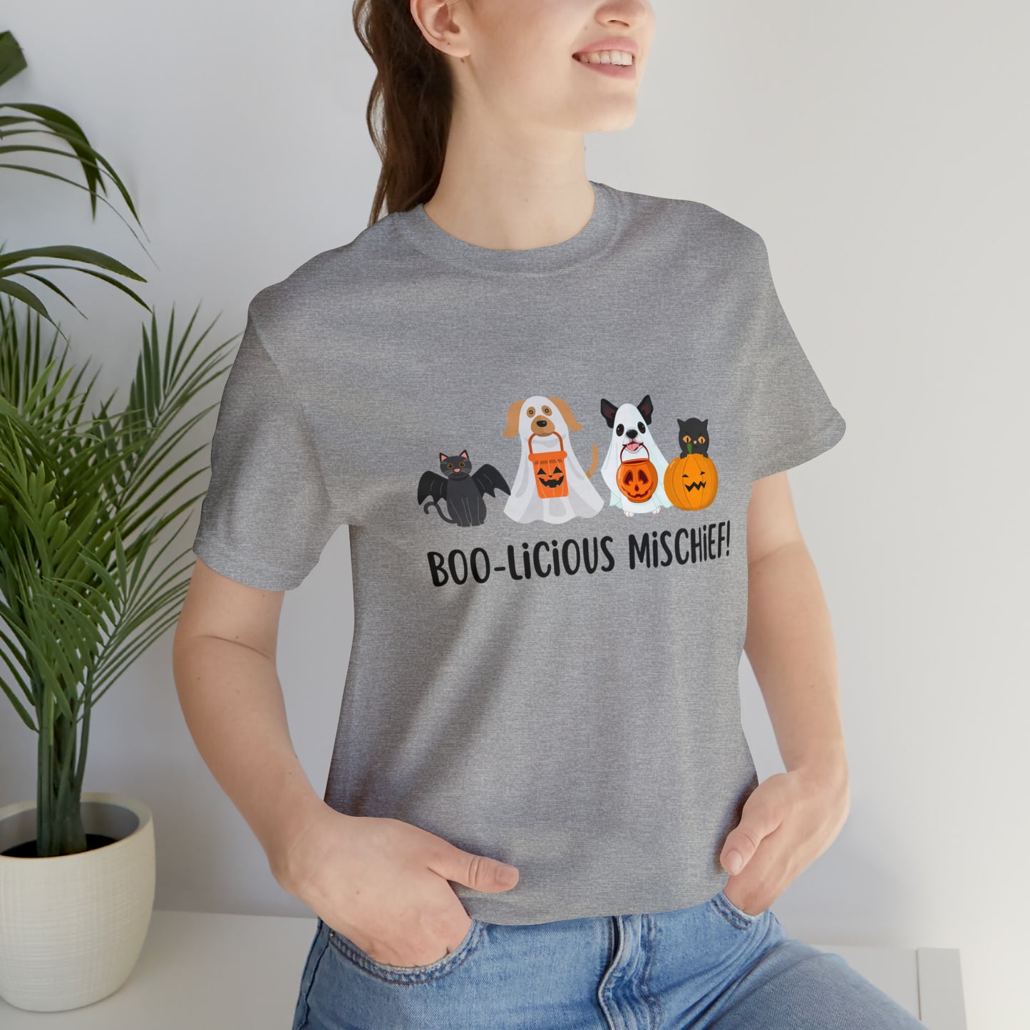 Boo-Licious Mischief Halloween Shirt, Cats & Dogs in Halloween Costumes Shirt, Cute Halloween T-Shirt, Halloween Dog T-Shirt, Boo Cat Shirt