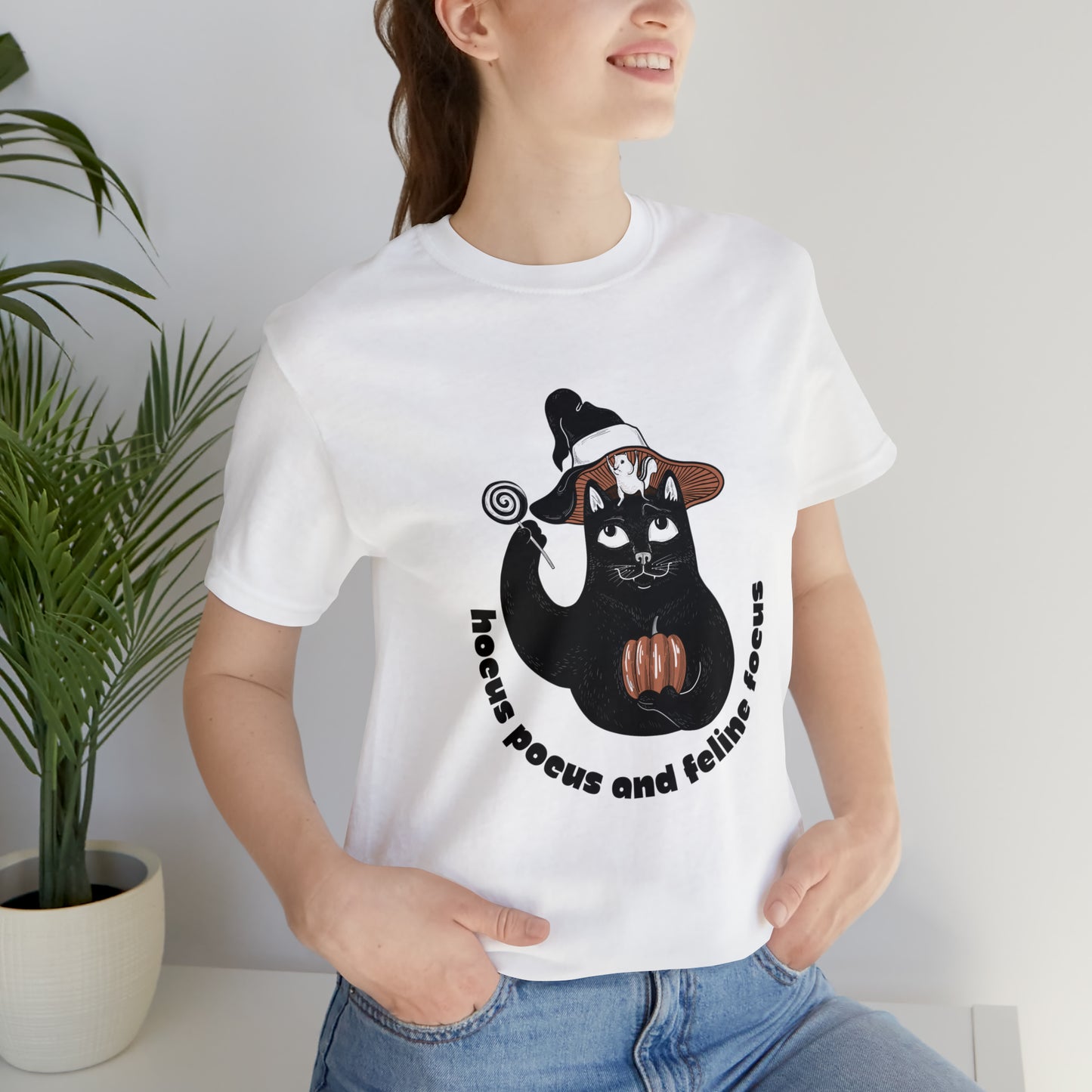 Halloween Black Cat T-Shirt, Hocus Pocus T-Shirt, Feline Shirt, Black Cat Shirt, Spooky Season Shirt, Halloween Shirt, Halloween Cat Shirt