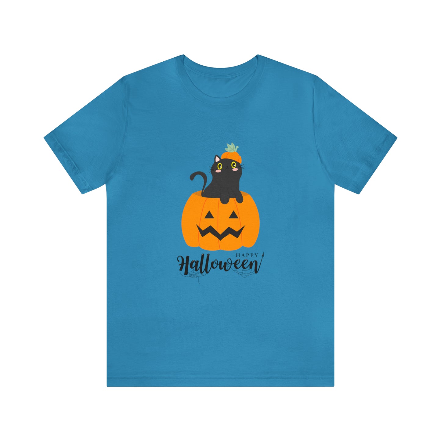 Black Cat in Pumpkin T-Shirt, Black Cat Shirt, Halloween Cat Shirt, Halloween Shirt, Pumpkin & Cat Shirt, Black Cat Spooky Season T-Shirt