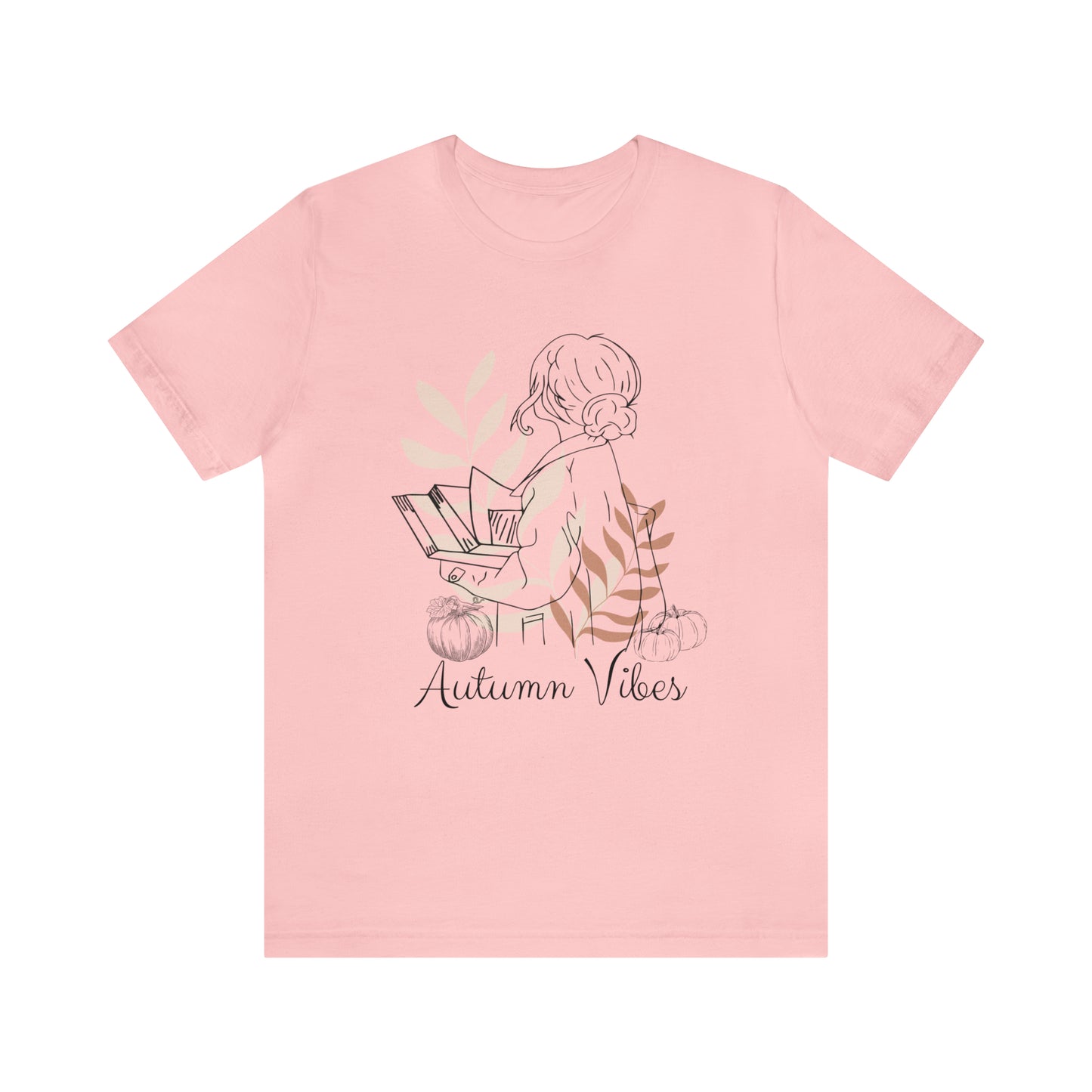 Autumn Vibes T-Shirt, Bookish Shirt, Fall Shirt, Lady with Pumpkin Shirt, Halloween T-Shirt, Autumnal T-Shirt, Autumnal Vibes Shirt