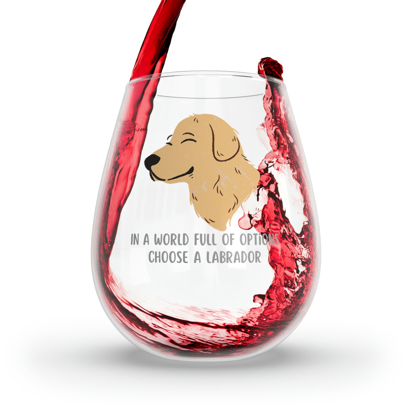 Labrador Wine Glass, Labrador Gifts, Dog Wine Glass 11.75oz, Labrador Stemless Wine Glass, Gift For Labrador Mom, Gift For Labrador Owner