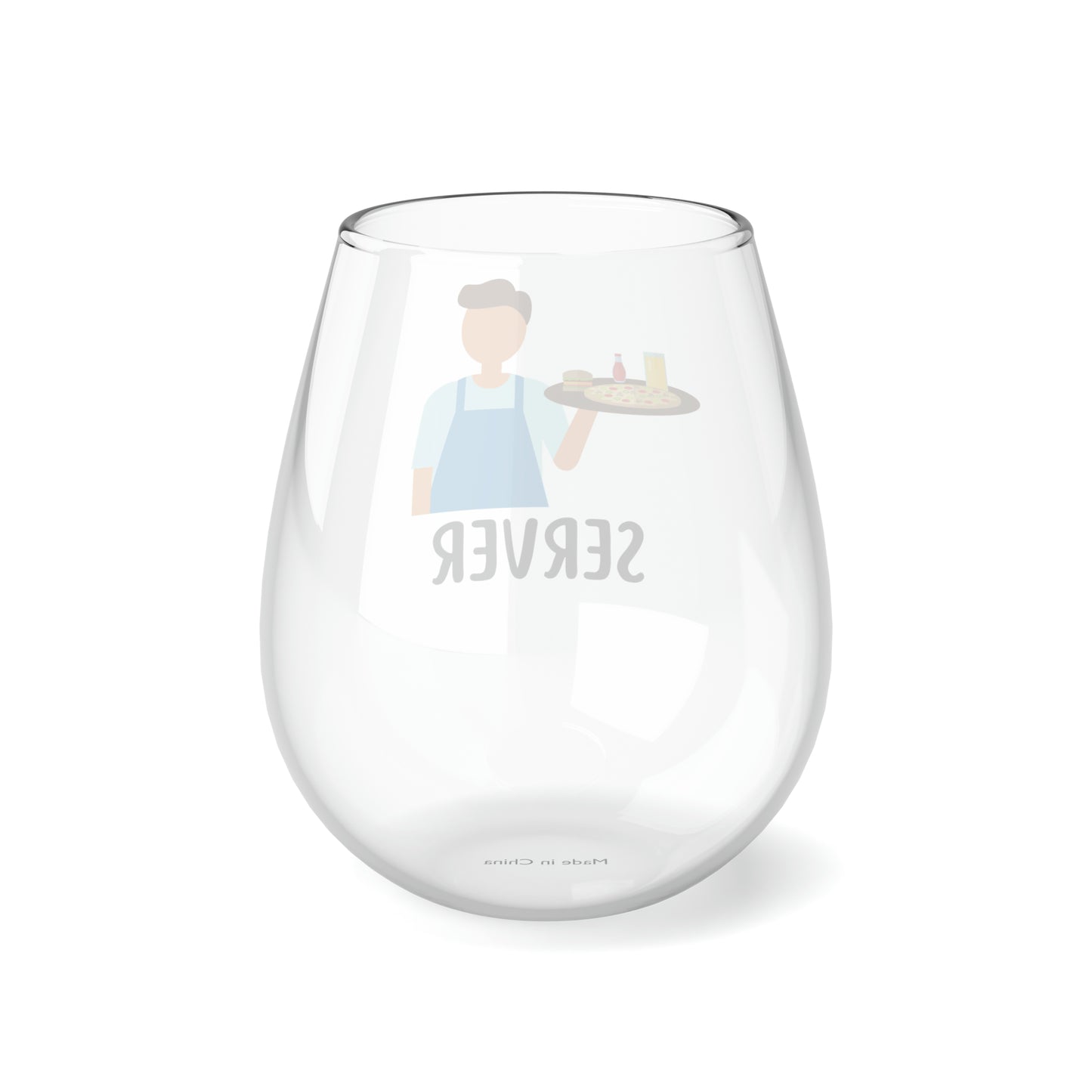 Server Wine Glass, Male Server Gifts, Waiter Wine Glass, Thank You Gift, Waiter Stemless Wine Glass Gift, Server Christmas Gift Birthday