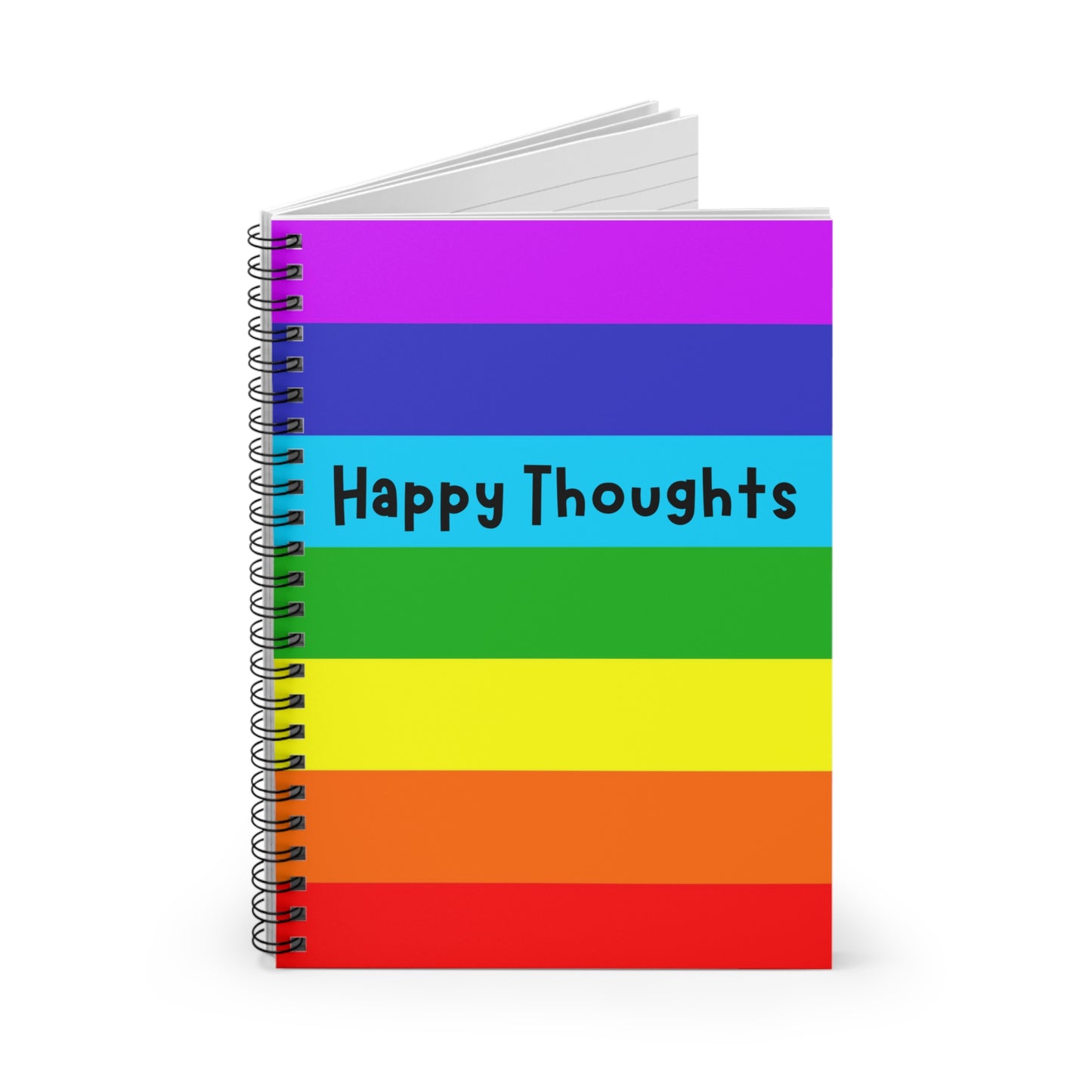 Happy Thoughts Notebook, Rainbow Notebook, Colorful Notebook, Happy Thoughts Journal, Rainbow Journal, Bright Colors Pride Stationery Gifts