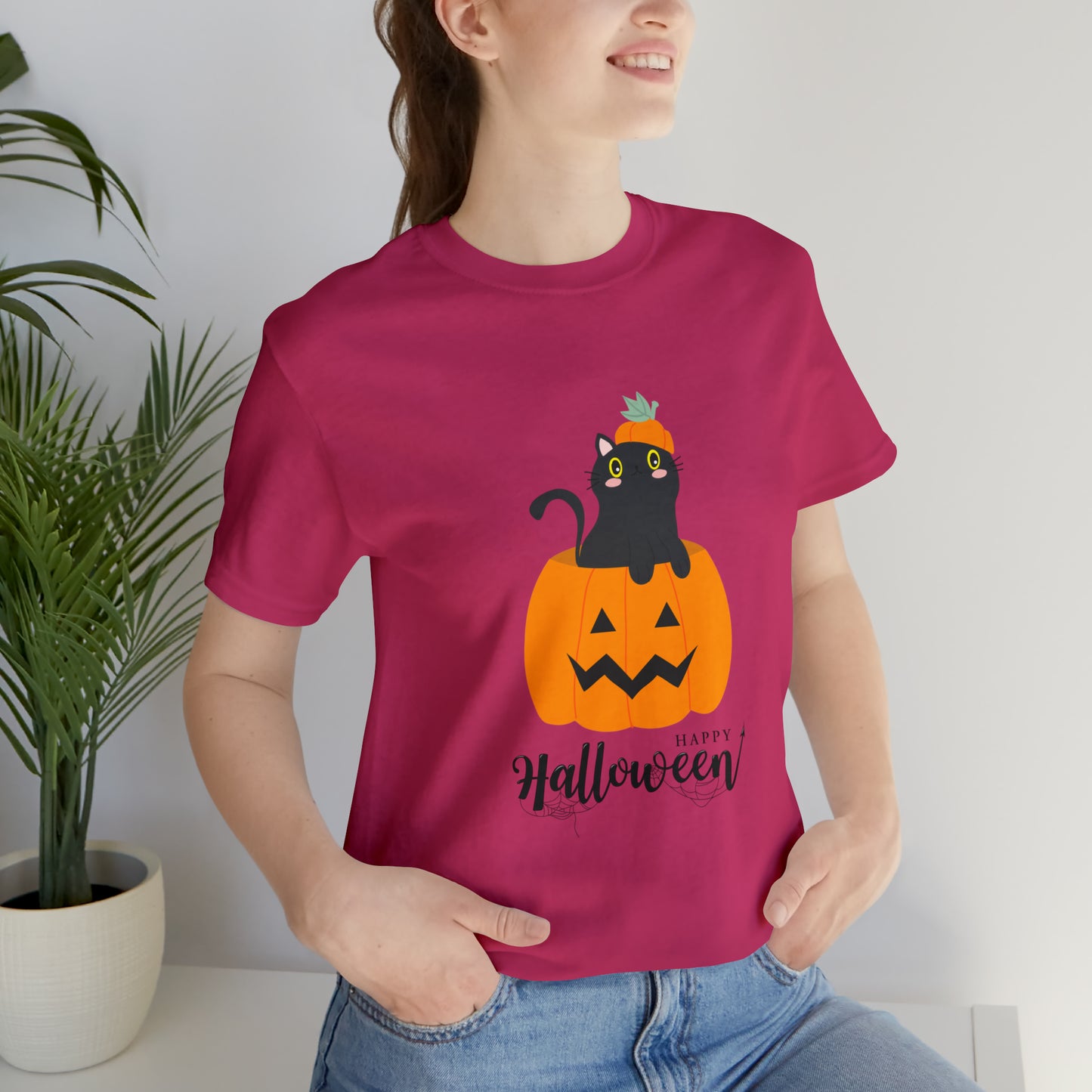 Black Cat in Pumpkin T-Shirt, Black Cat Shirt, Halloween Cat Shirt, Halloween Shirt, Pumpkin & Cat Shirt, Black Cat Spooky Season T-Shirt